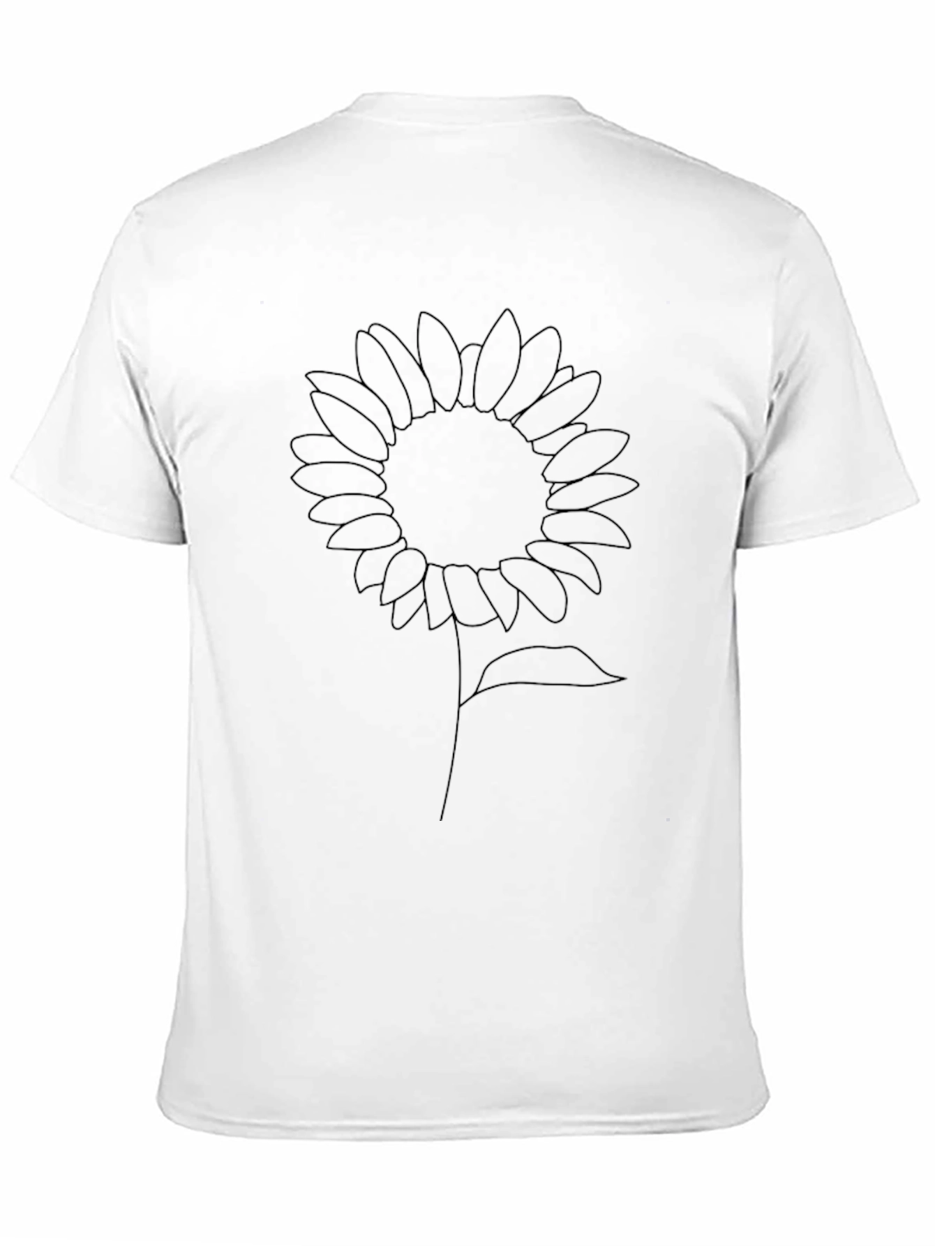 Sunflower Outline Graphic Black T-Shirt
