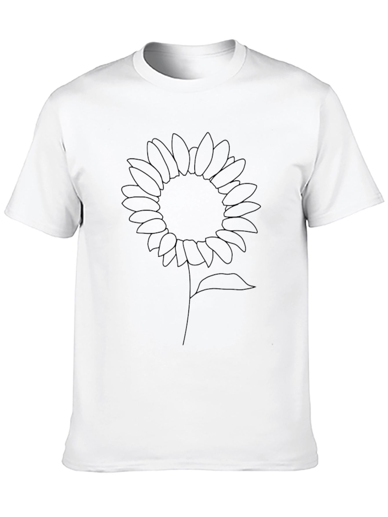 Sunflower Outline Graphic Black T-Shirt