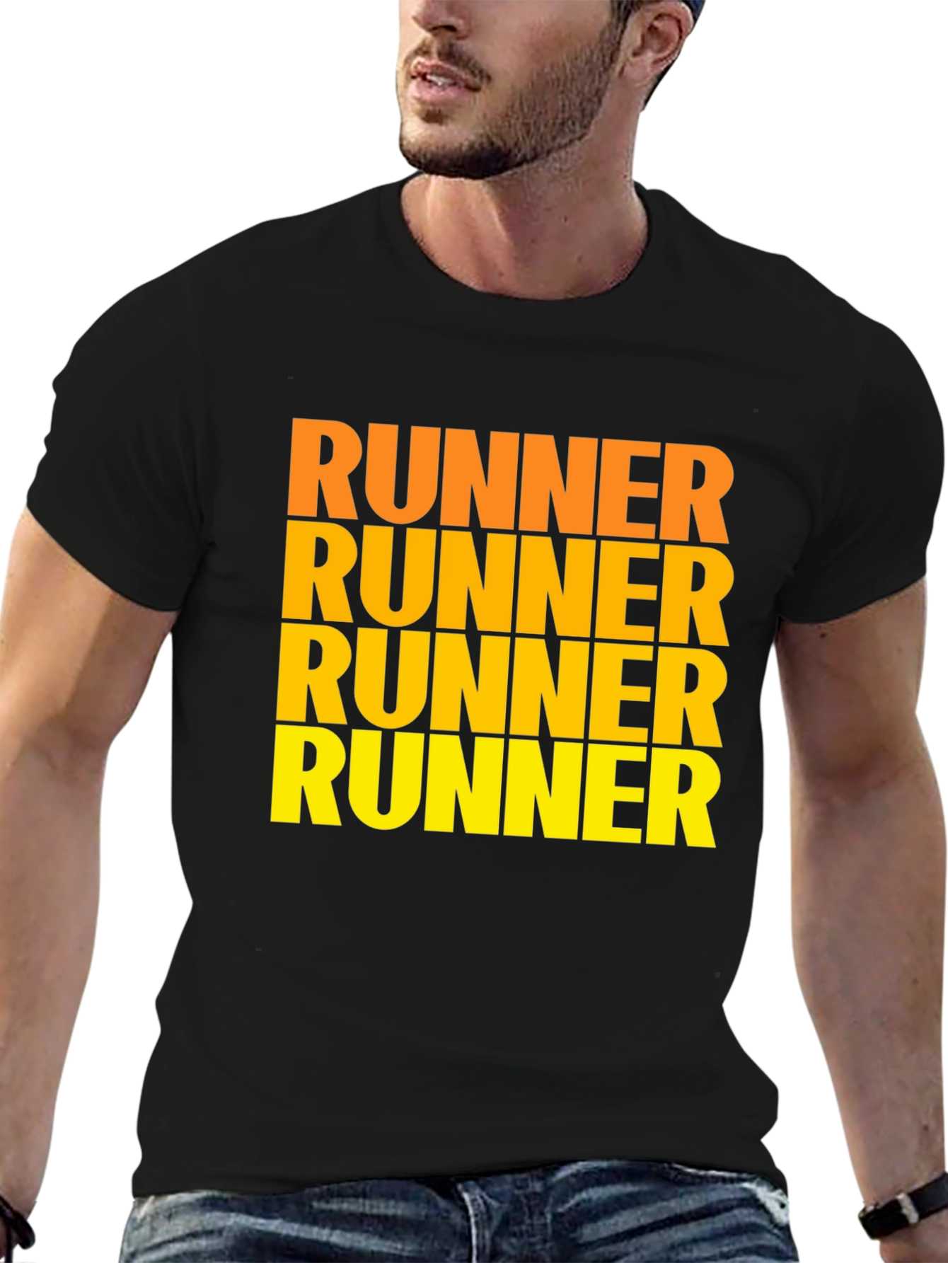 Runner Text Graphic Black T-Shirt