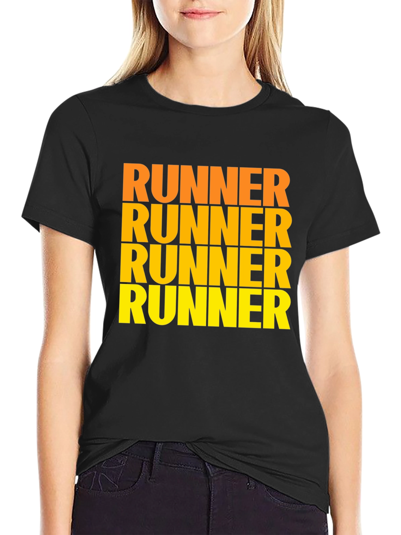Runner Text Graphic Black T-Shirt