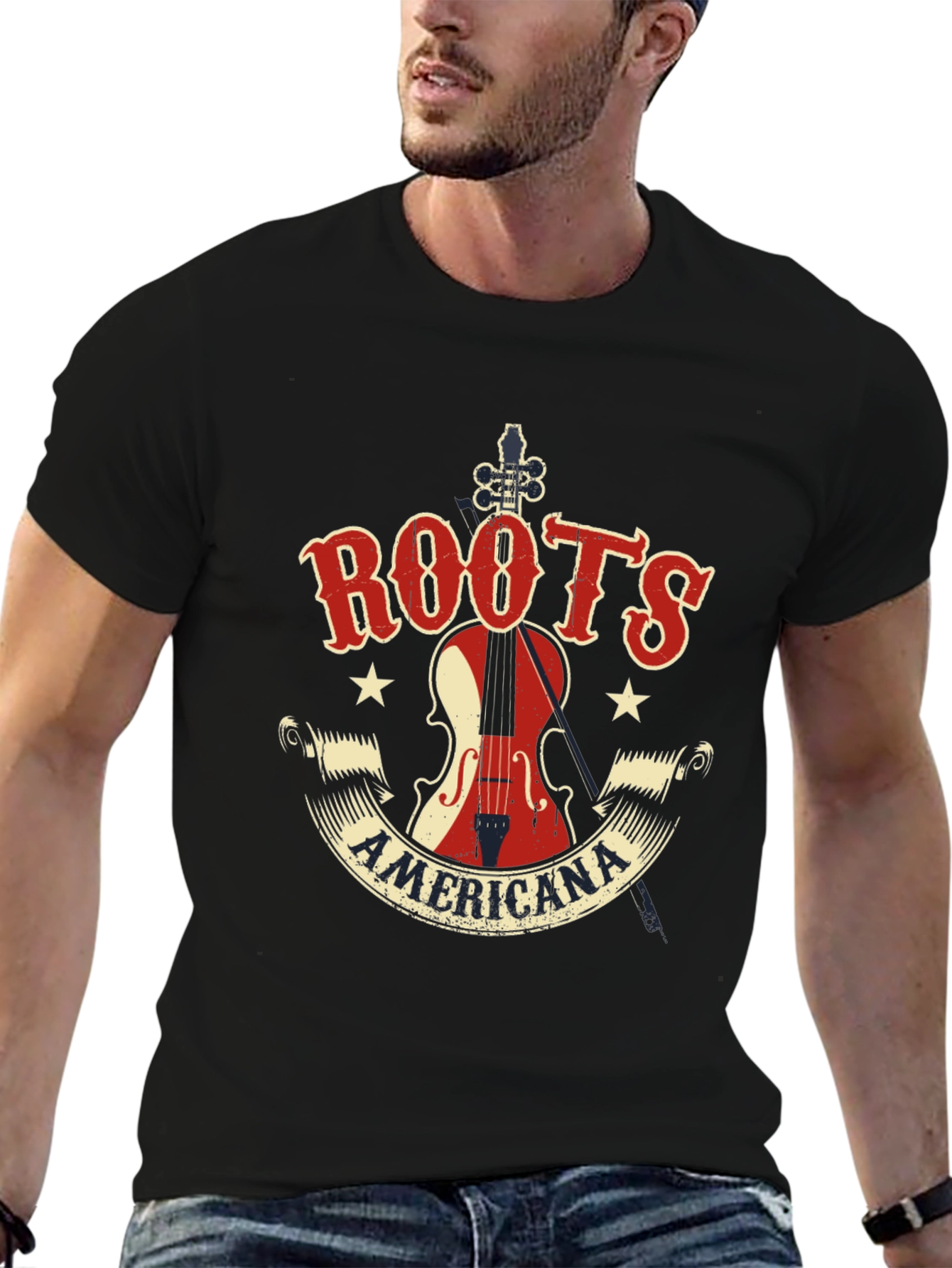 Roots Americana Graphic Tee - Black