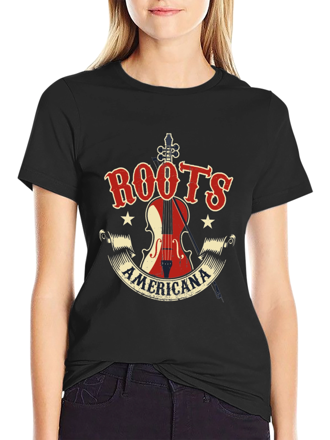 Roots Americana Graphic Tee - Black