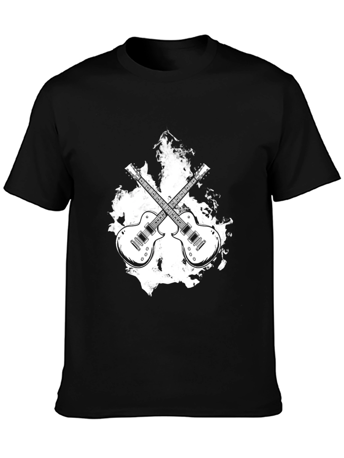 Rock On! Guitar Graphic Black T-Shirt