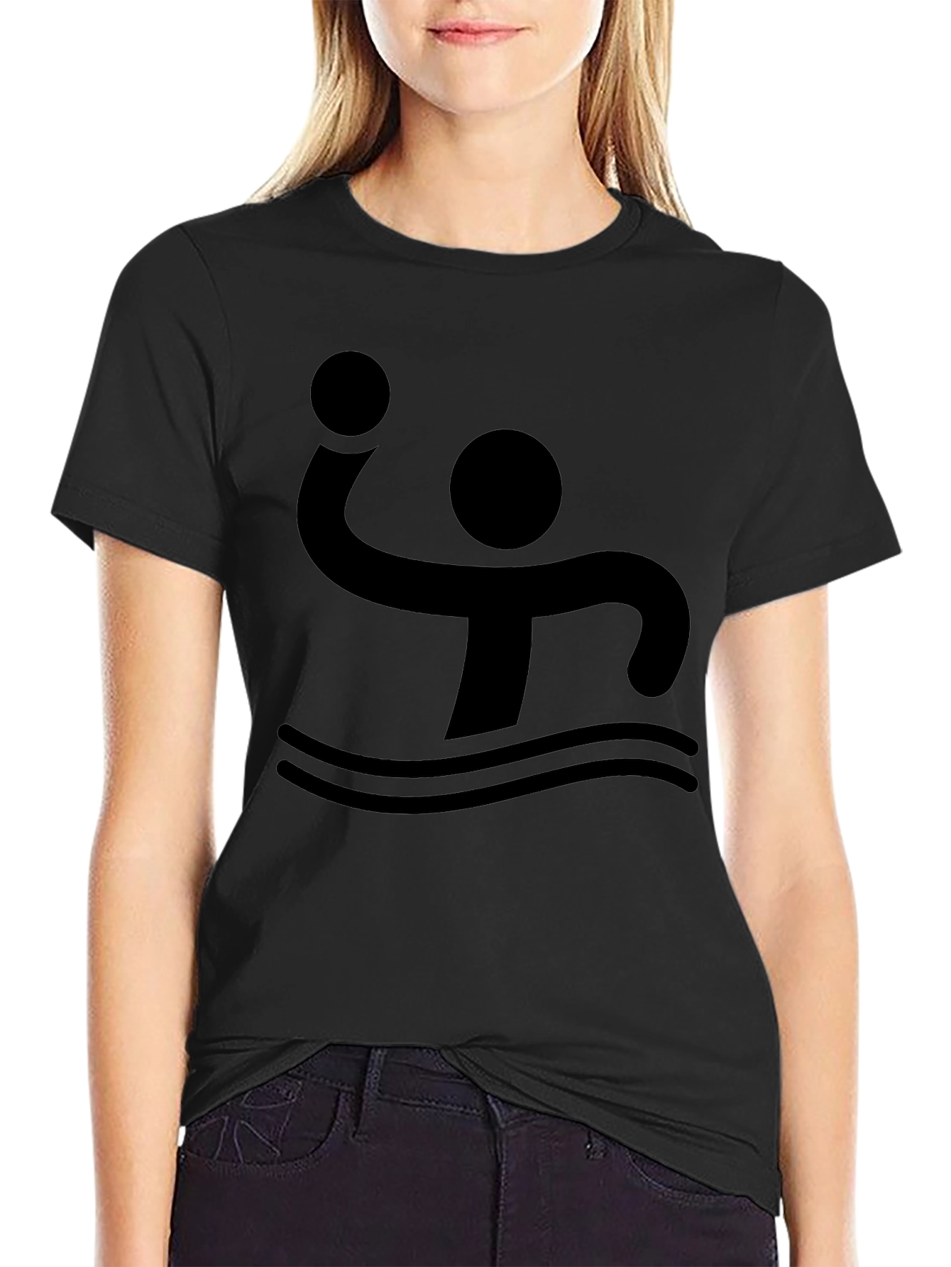 Water Polo Player Black T-Shirt