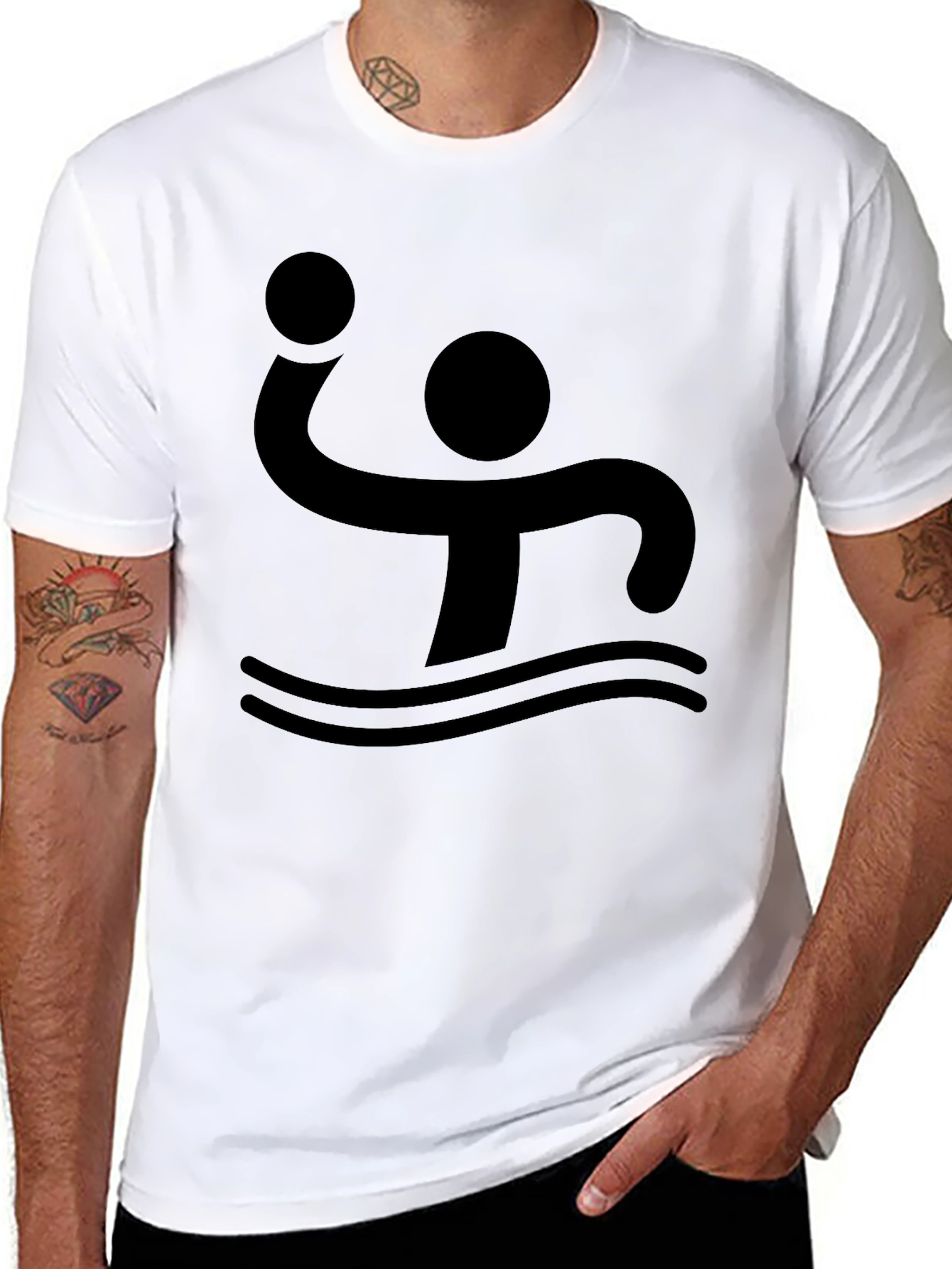 Water Polo Player Black T-Shirt