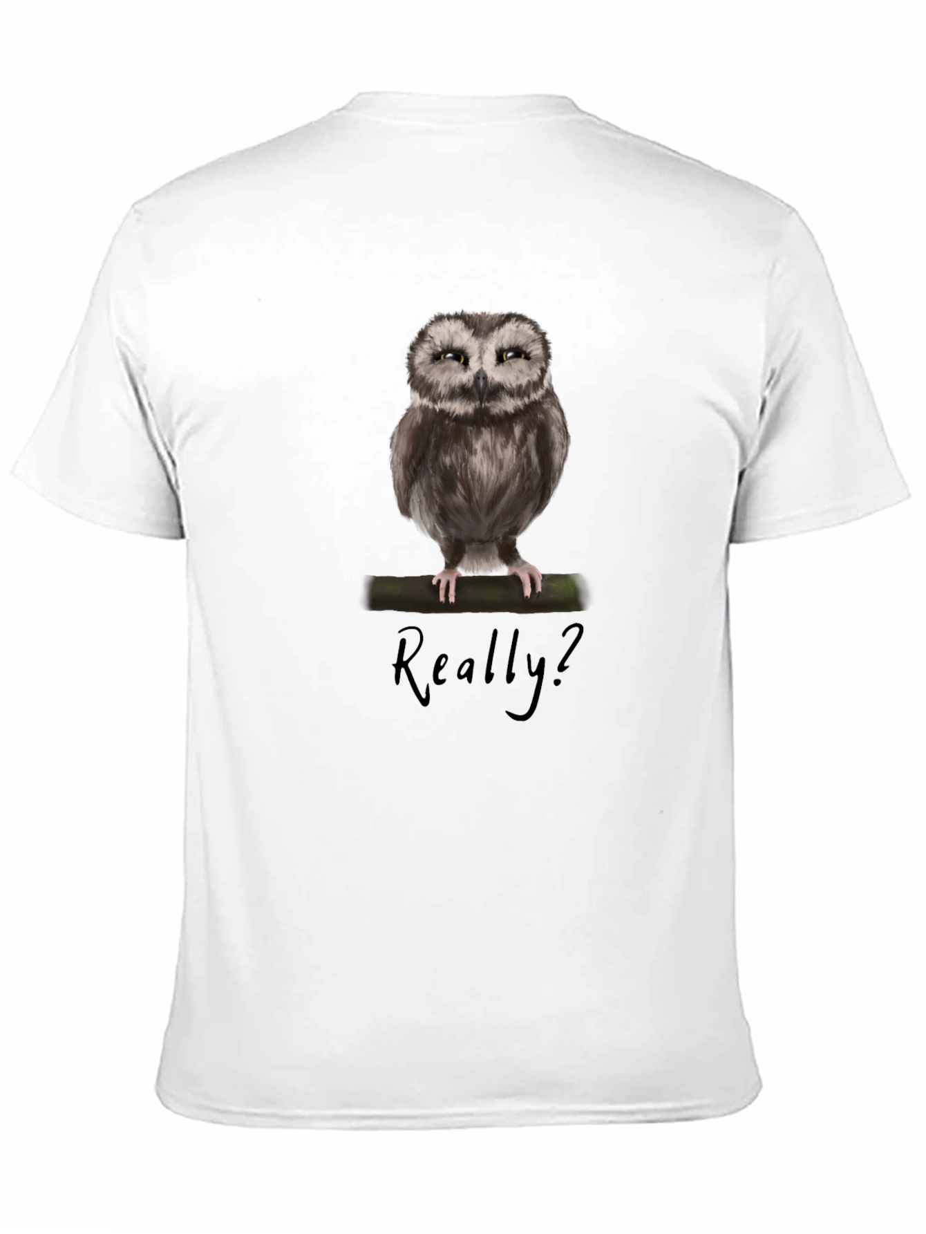 Owl Graphic Print T-Shirt - Really? Sarcastic Tee