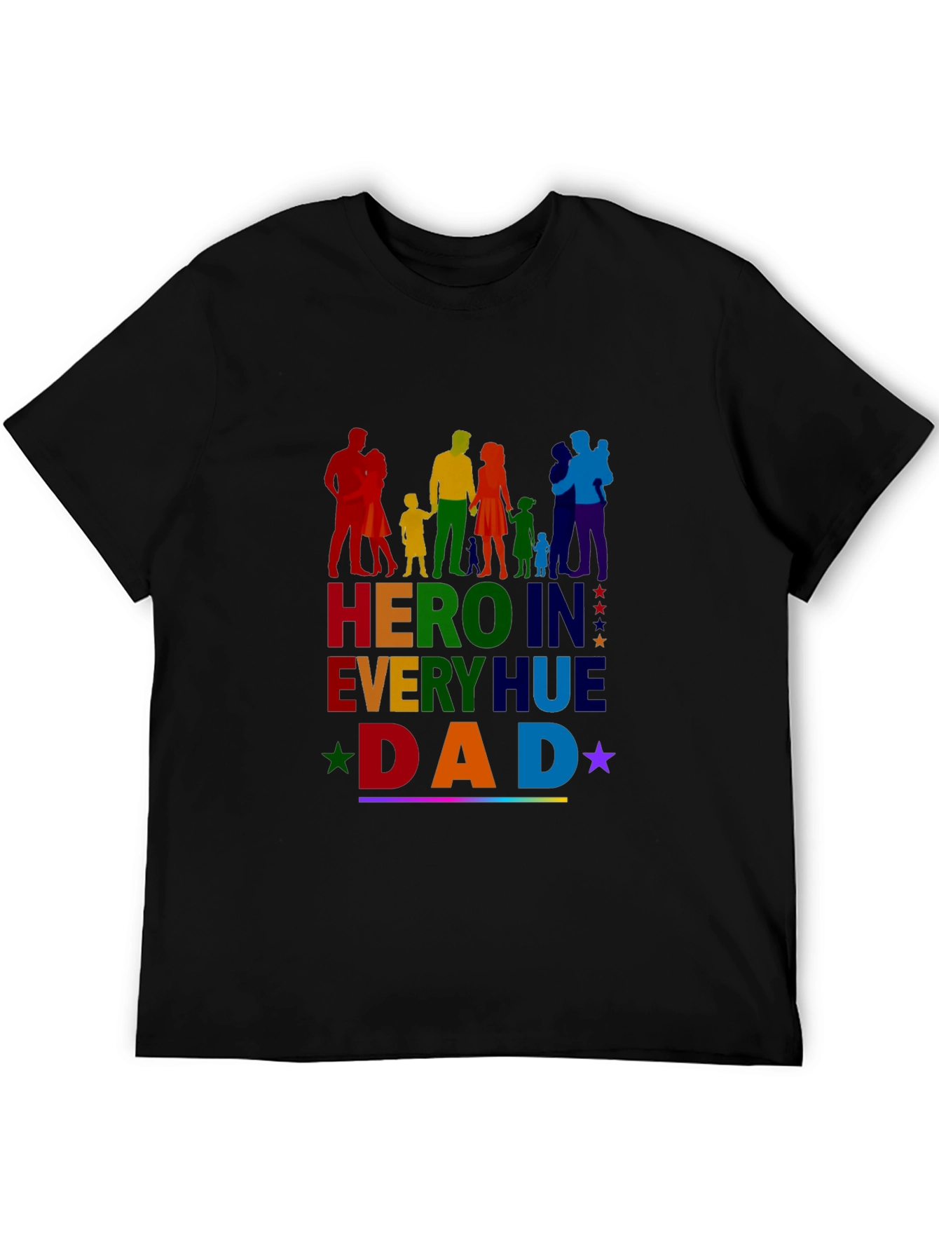 Rainbow Hero Dad T-Shirt - Pride Family Tee