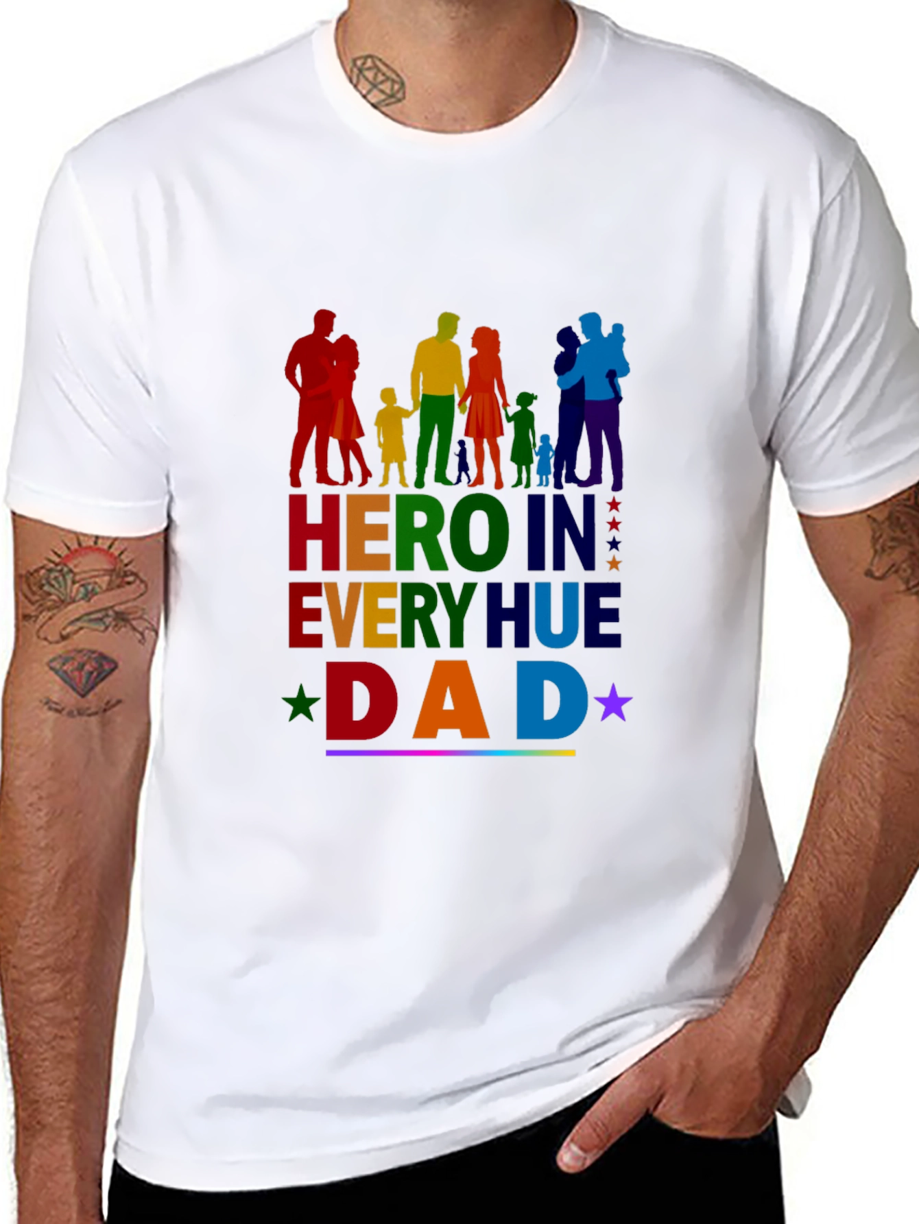 Rainbow Hero Dad T-Shirt - Pride Family Tee