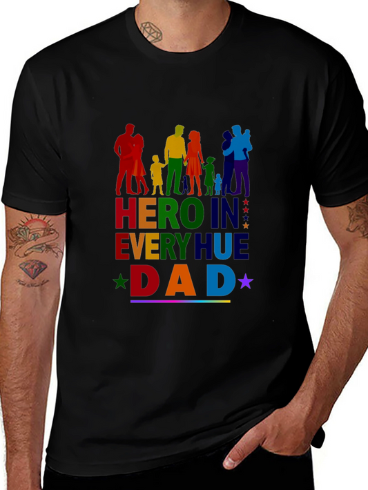Rainbow Hero Dad T-Shirt - Pride Family Tee