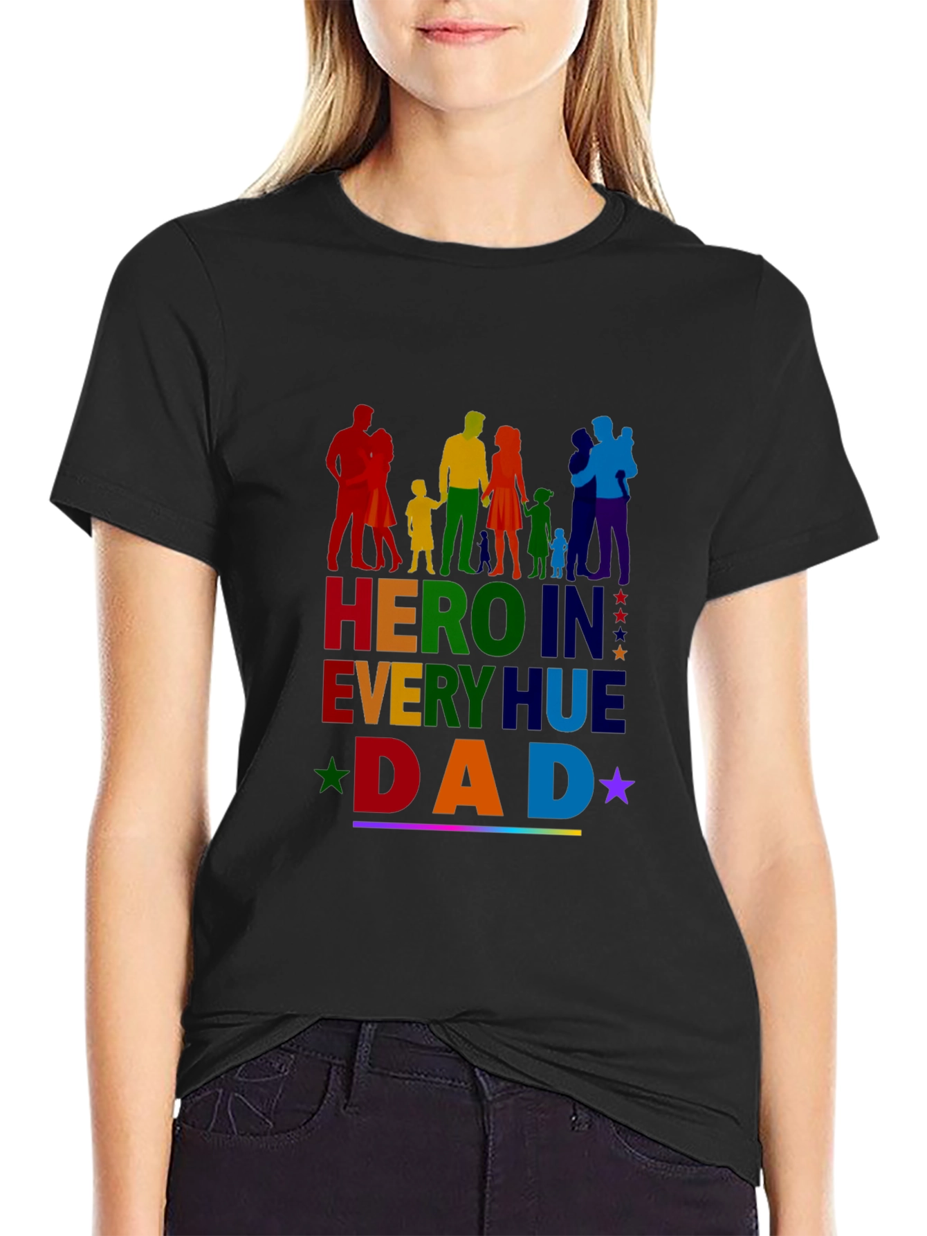 Rainbow Hero Dad T-Shirt - Pride Family Tee