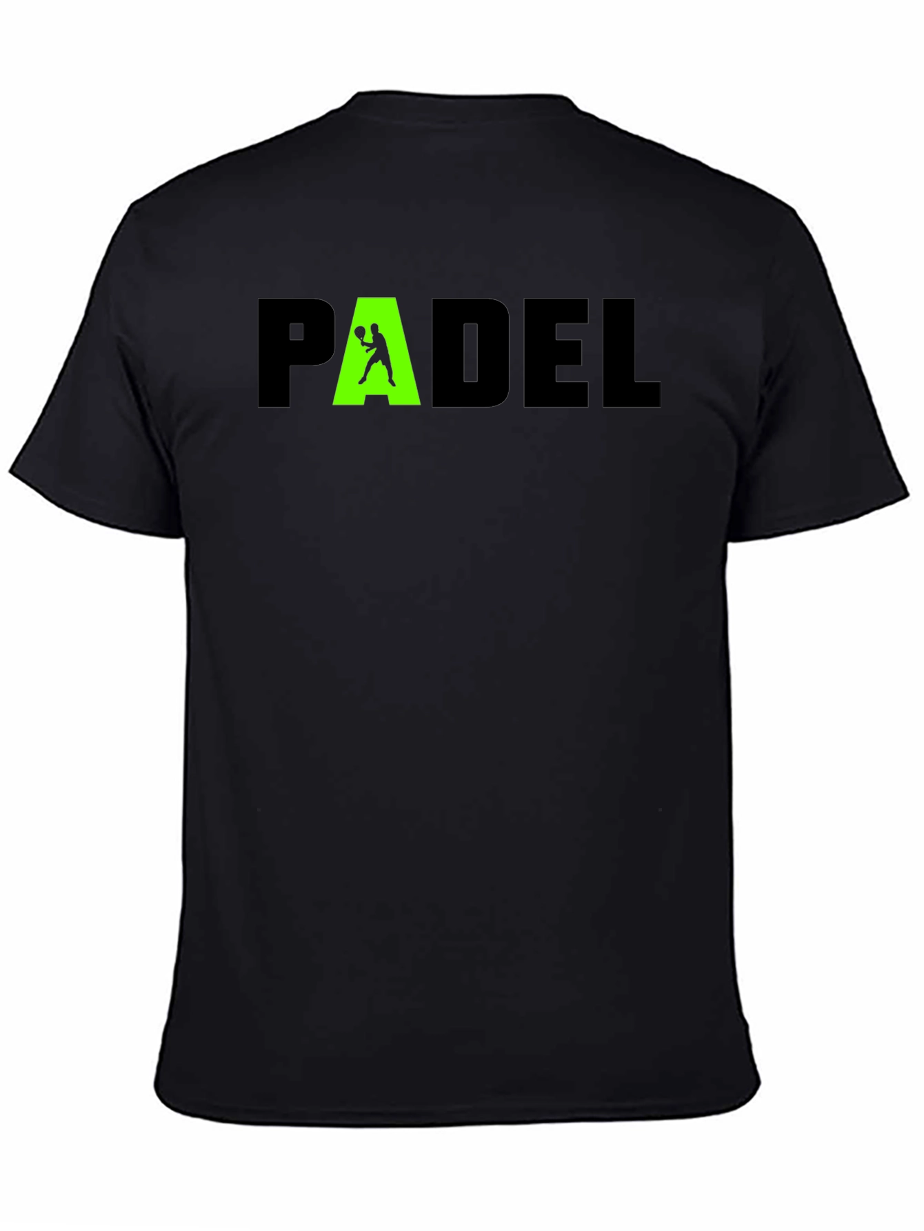Padel Player Graphic Tee - Black Cotton T-Shirt