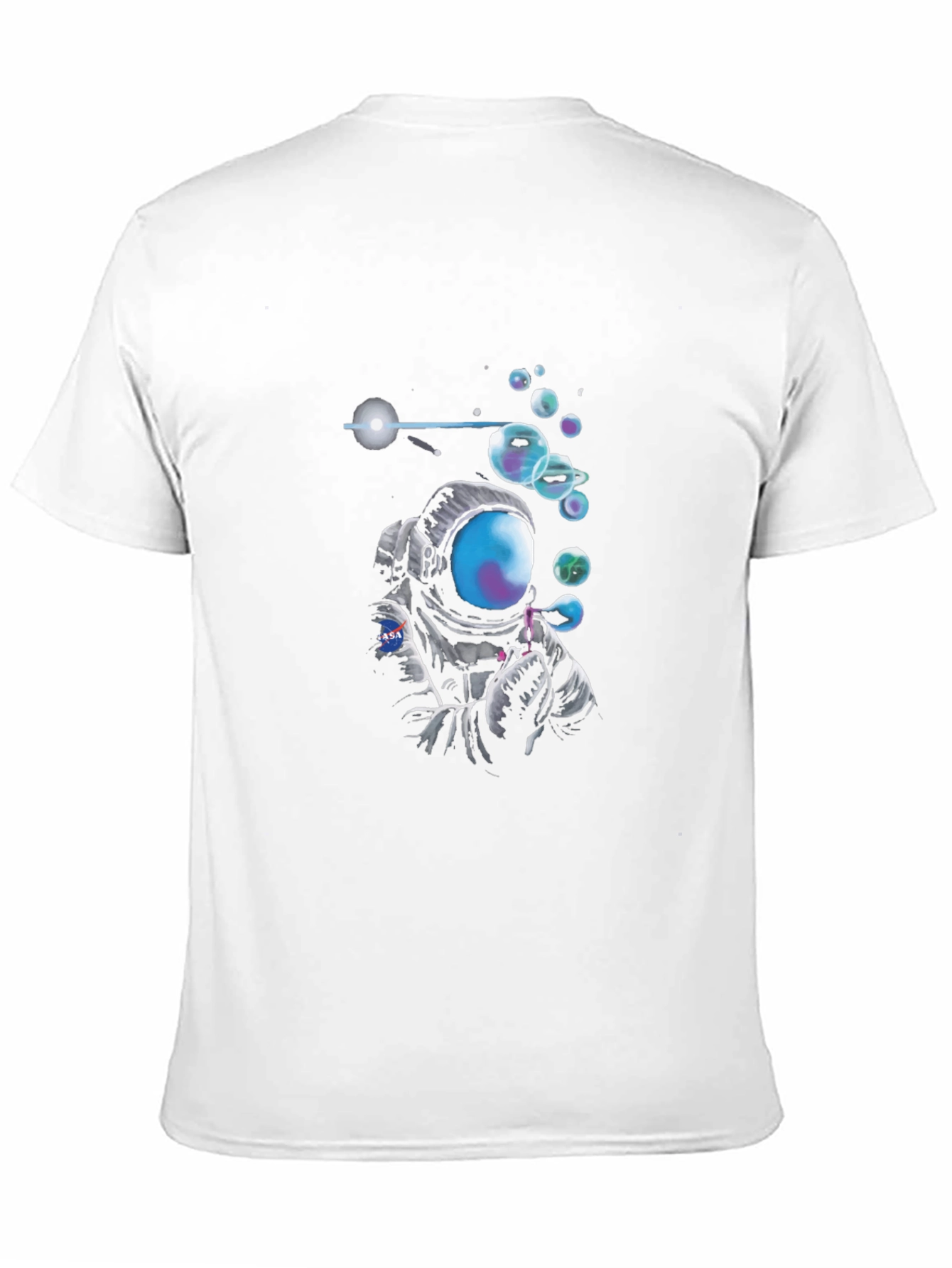 Astronaut Blowing Bubbles Graphic Tee - Black