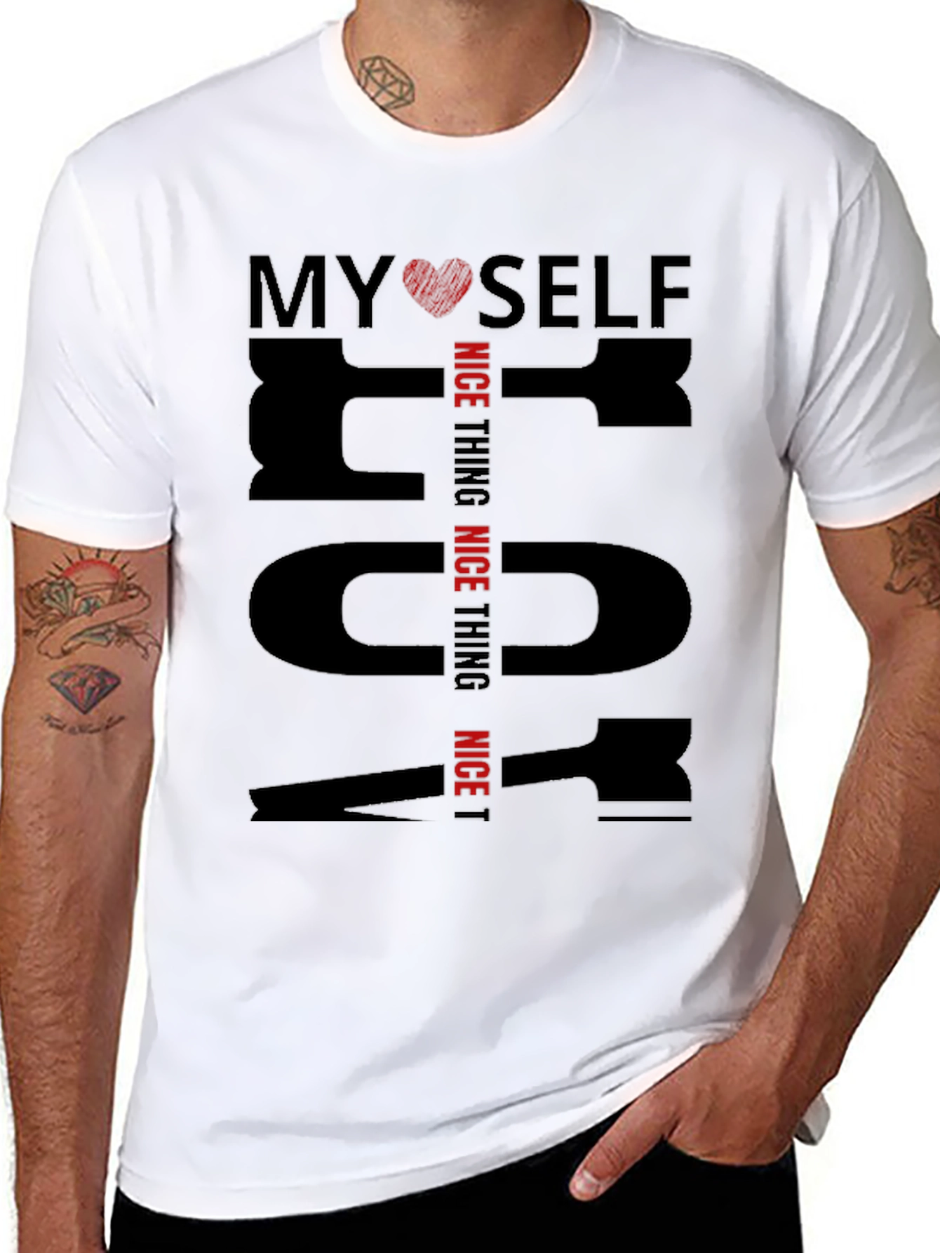 My Self T-Shirt Nice Thing Black Cotton Tee