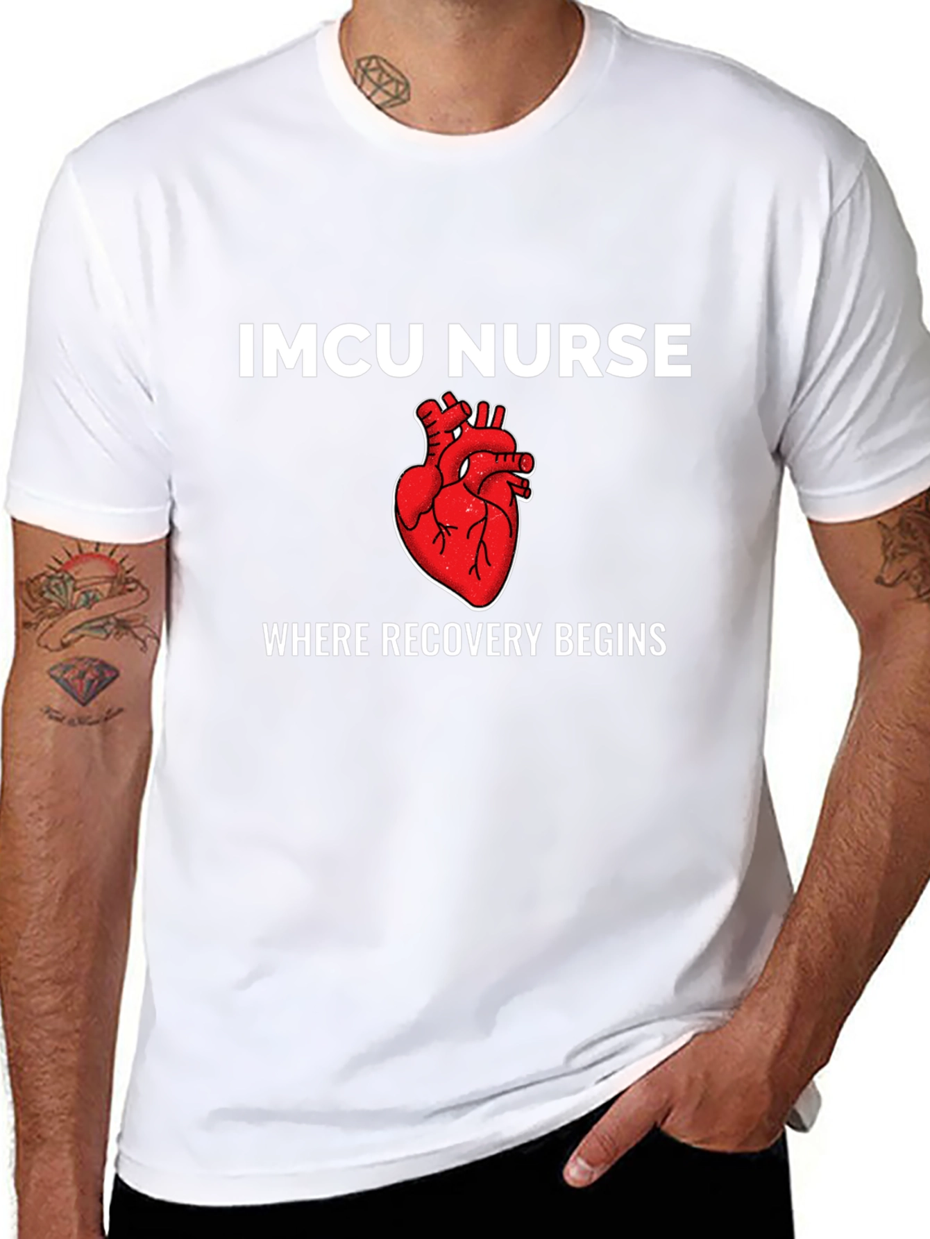 IMCU Nurse Heart T-Shirt - Recovery Begins Here