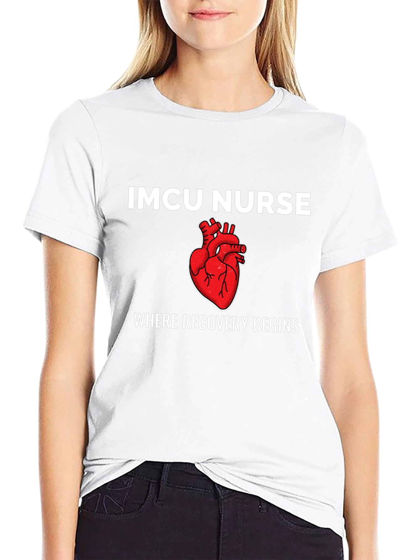 IMCU Nurse Heart T-Shirt - Recovery Begins Here