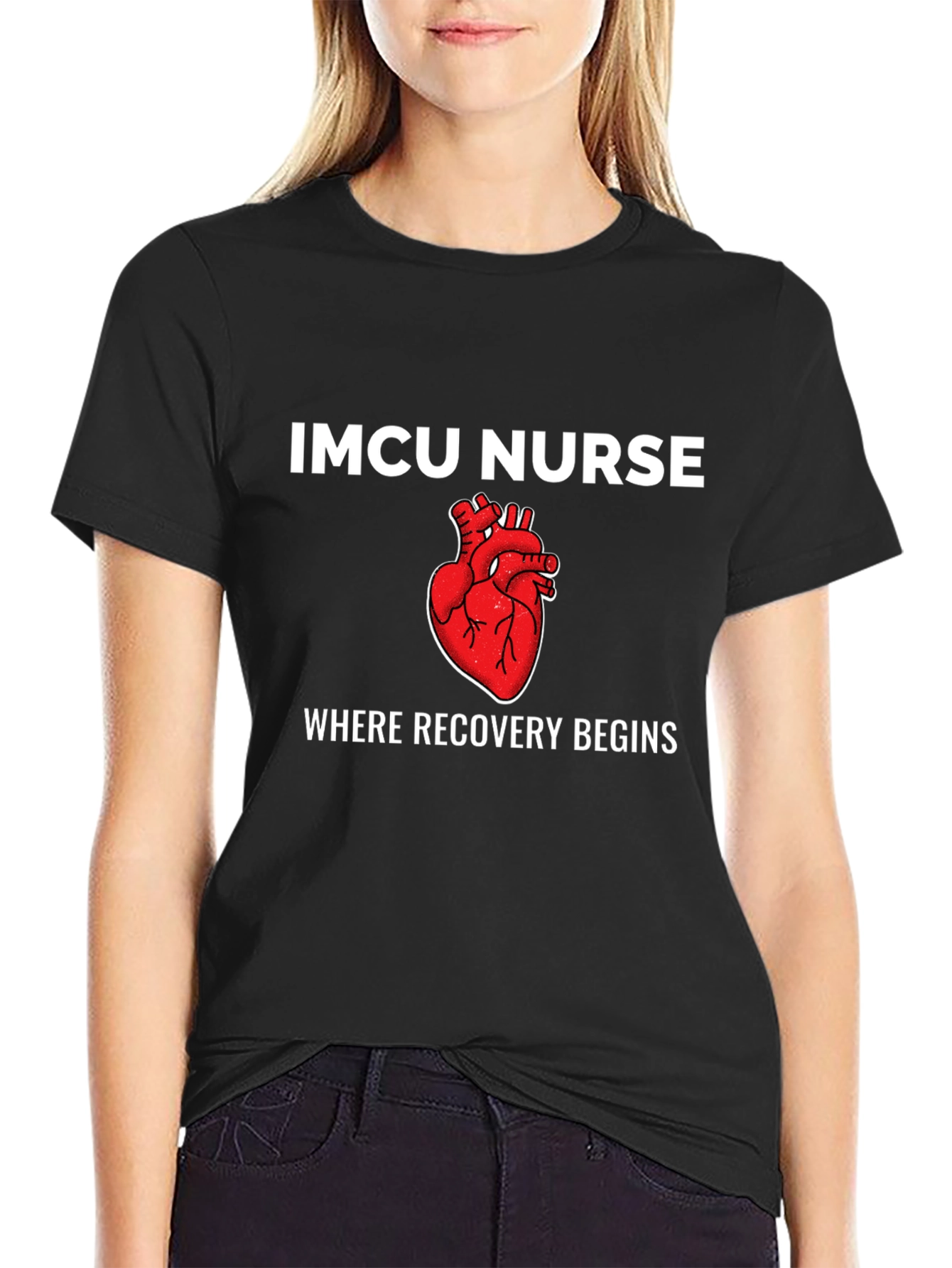 IMCU Nurse Heart T-Shirt - Recovery Begins Here