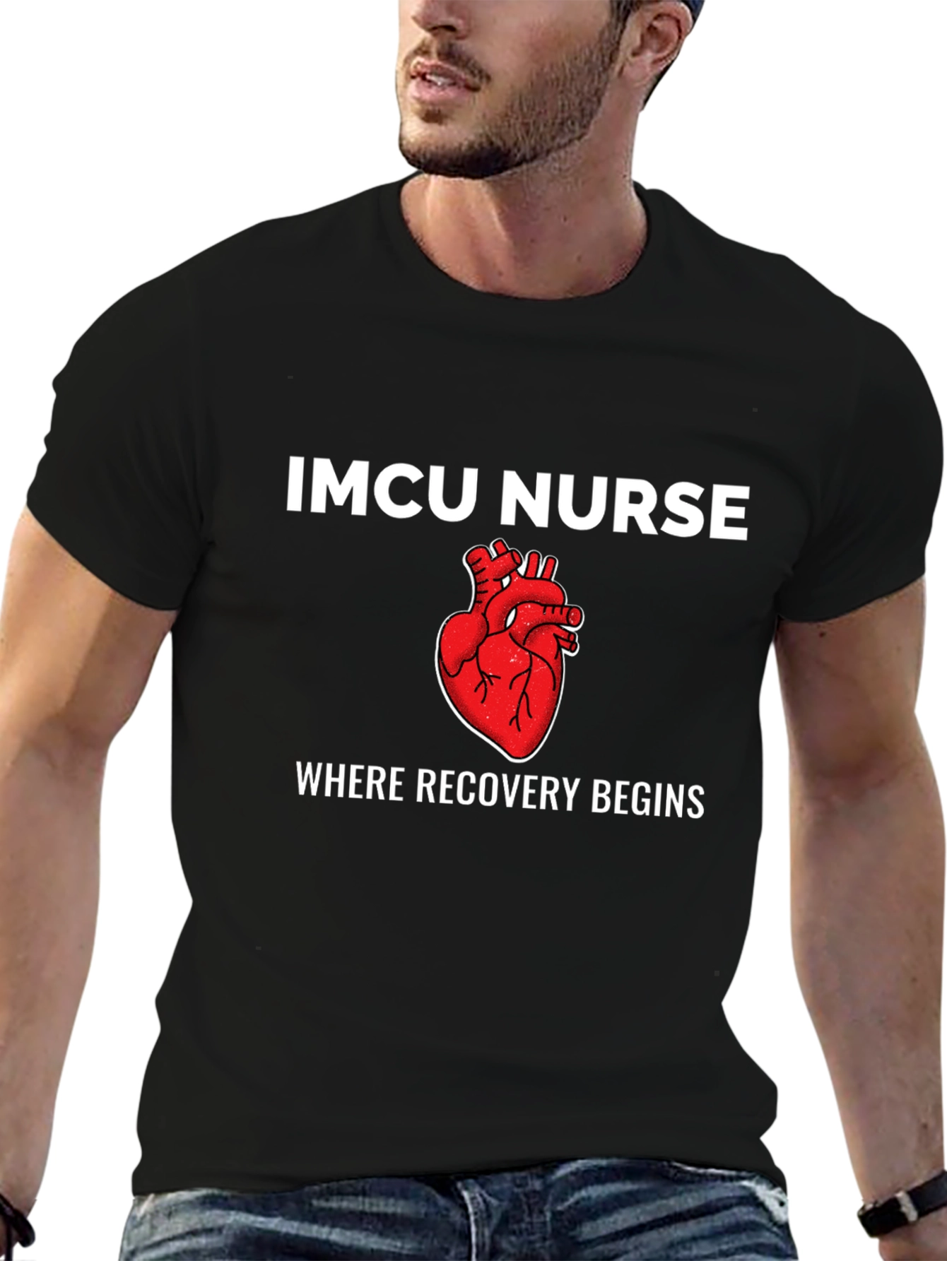 IMCU Nurse Heart T-Shirt - Recovery Begins Here