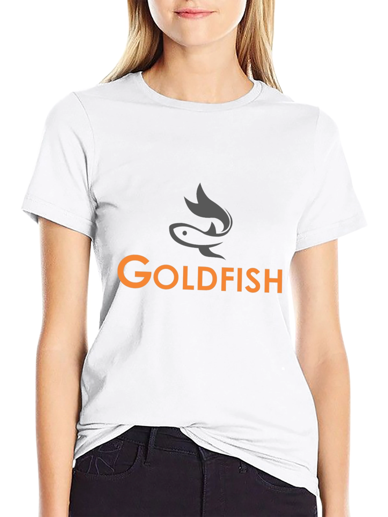 Goldfish Graphic Tee - Black Cotton T-Shirt