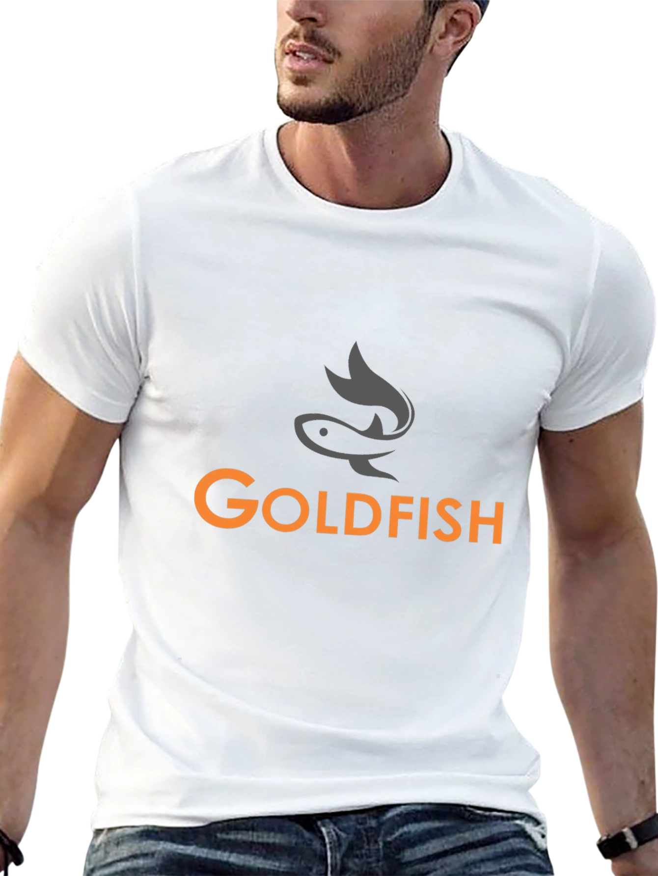 Goldfish Graphic Tee - Black Cotton T-Shirt