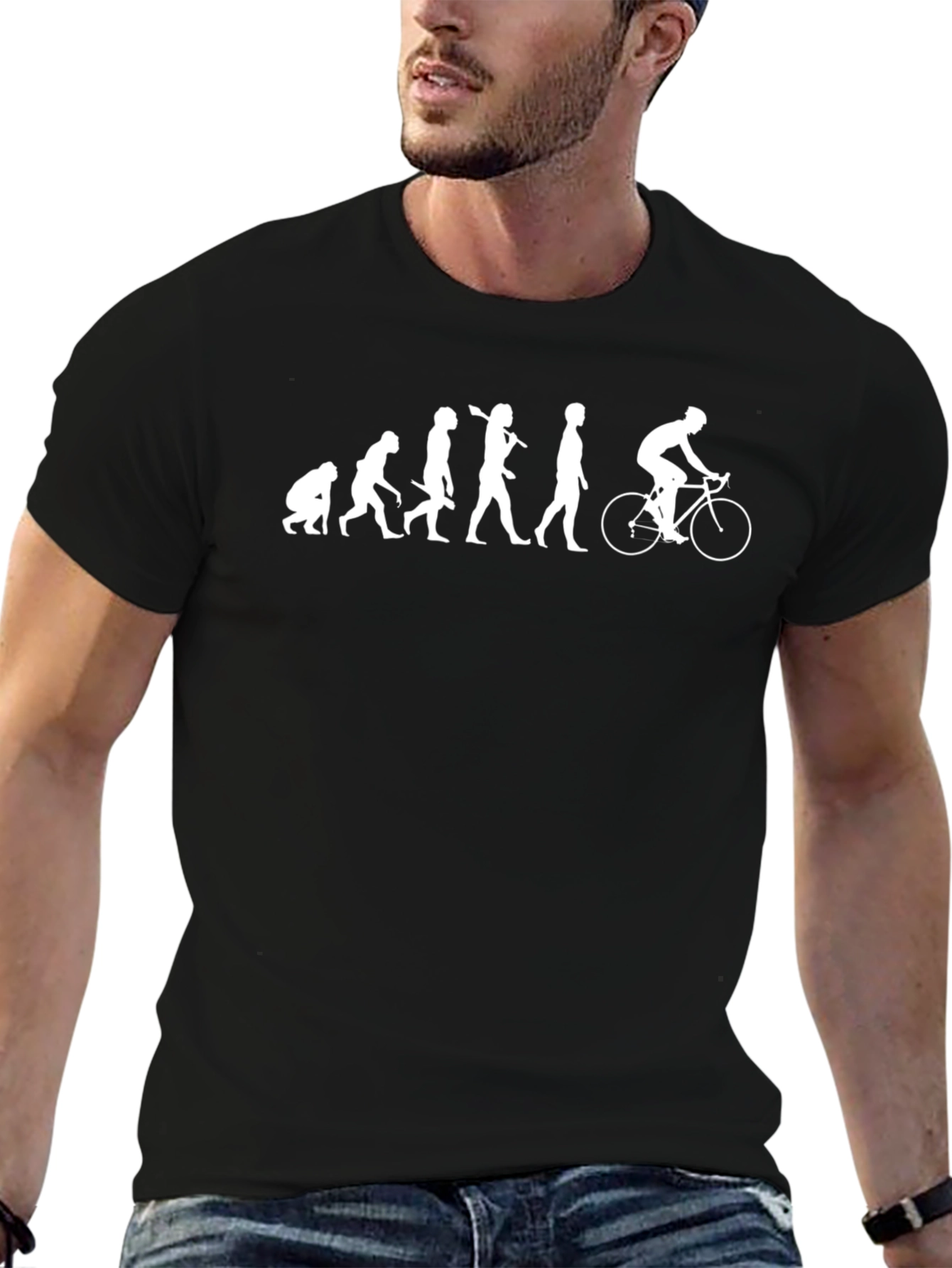 Evolution of Cyclist Black T-Shirt