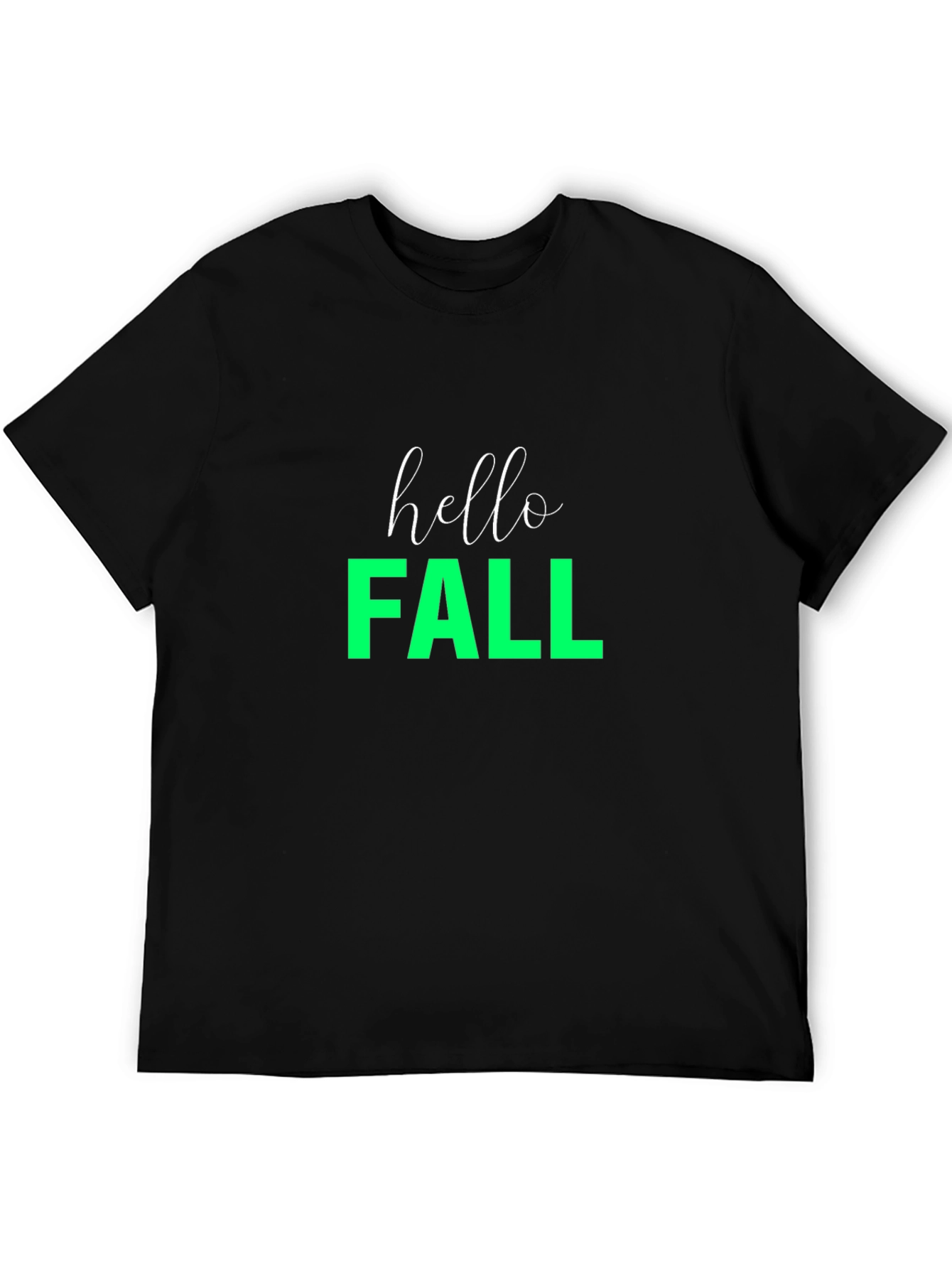 Hello Fall Graphic Tee - Black Casual T-Shirt