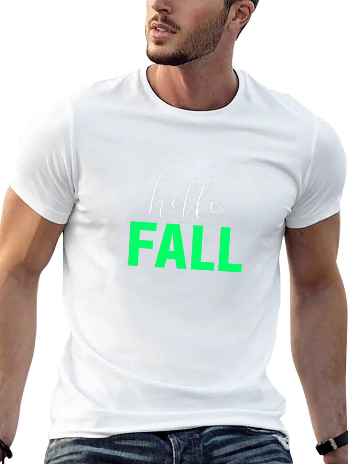 Hello Fall Graphic Tee - Black Casual T-Shirt