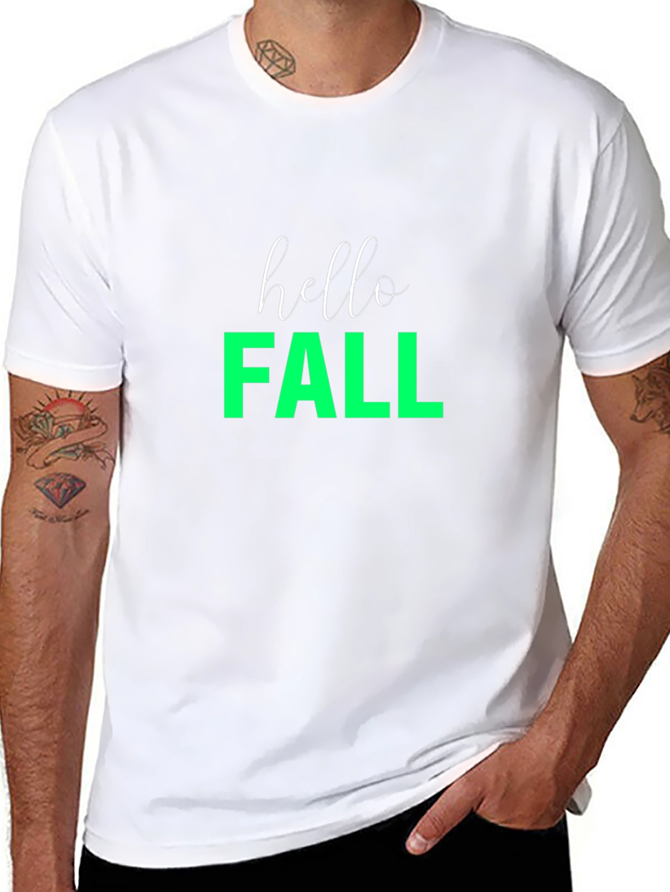 Hello Fall Graphic Tee - Black Casual T-Shirt