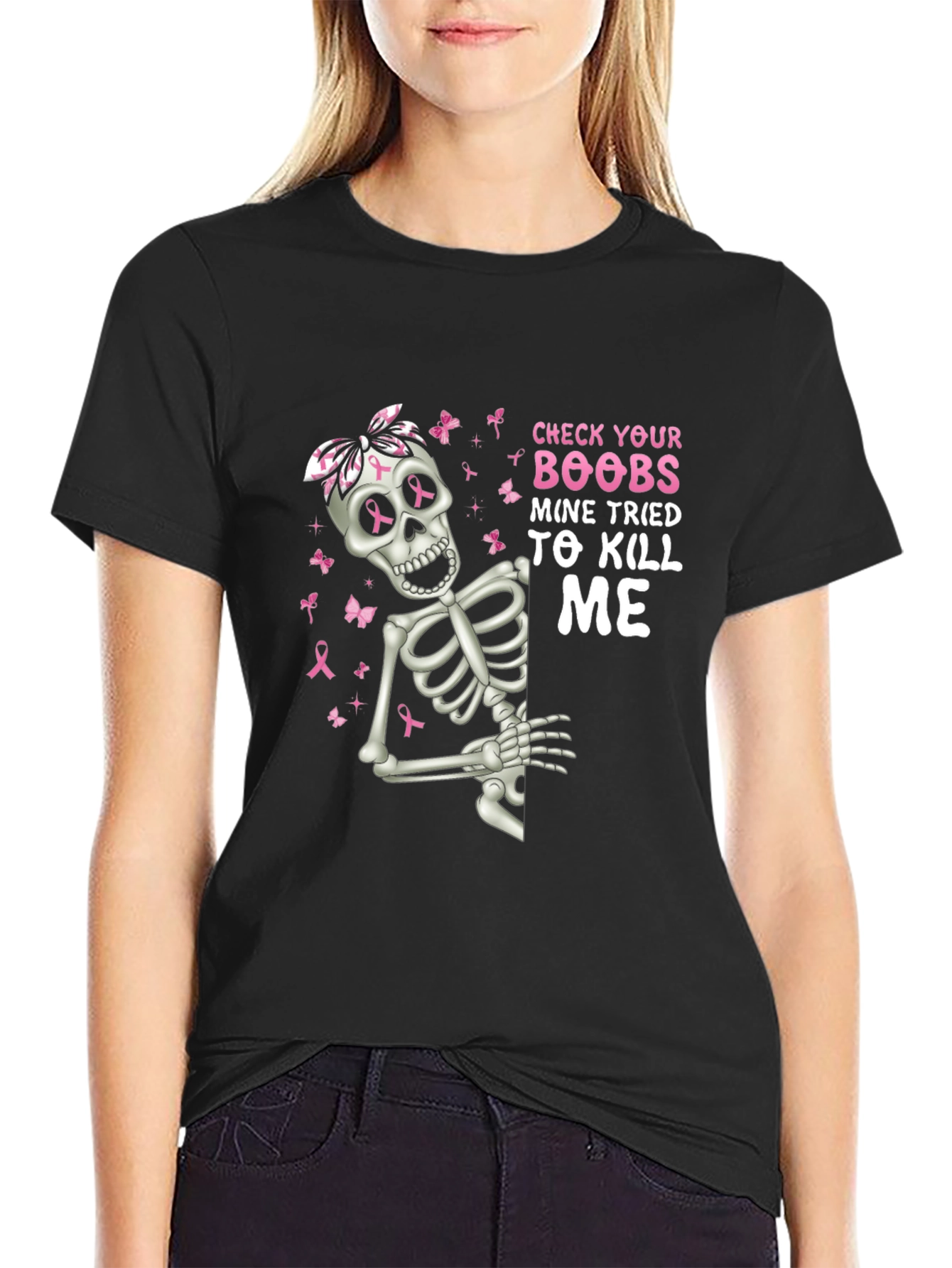 Check Your Boobs Skeleton T-Shirt