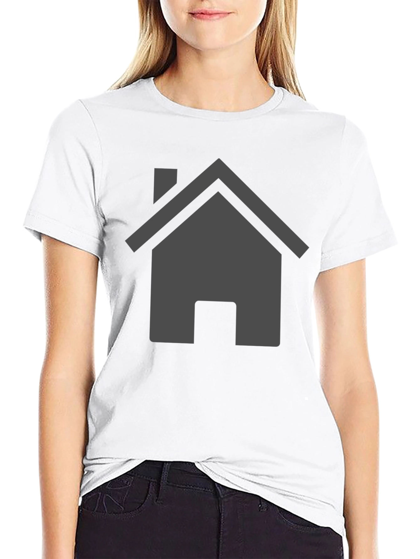 Minimalist Home Icon Black T-Shirt