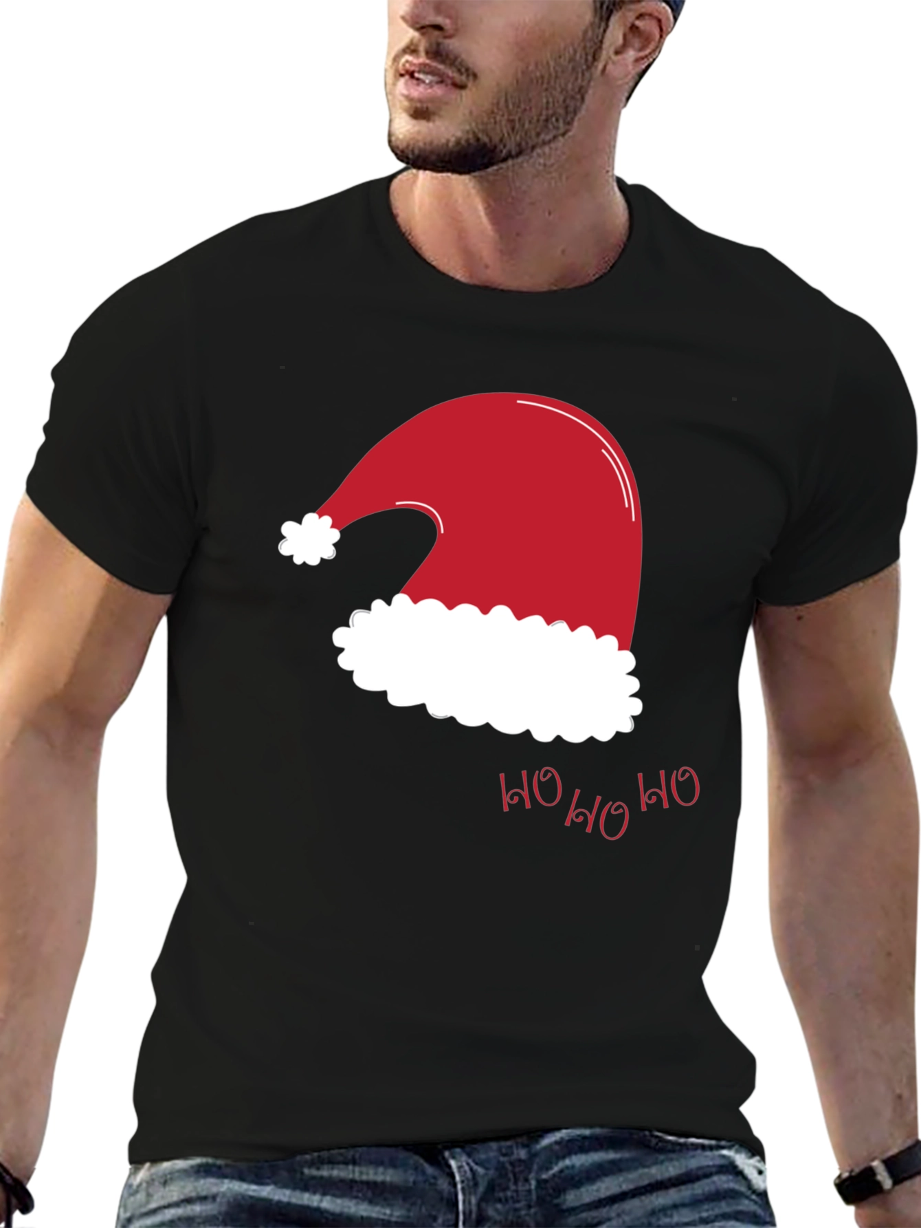 Festive Santa Hat T-Shirt - Holiday Cheer