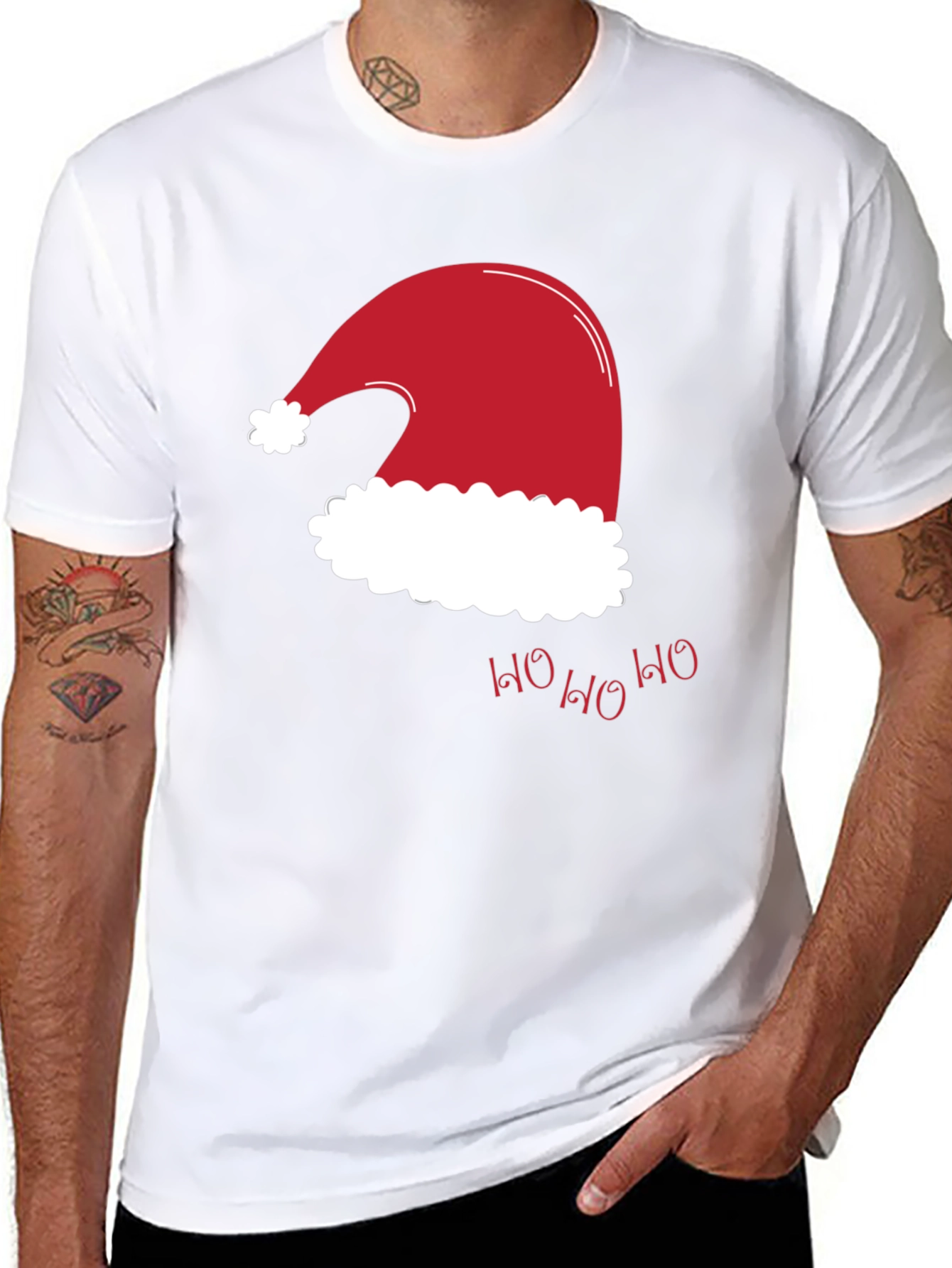Festive Santa Hat T-Shirt - Holiday Cheer