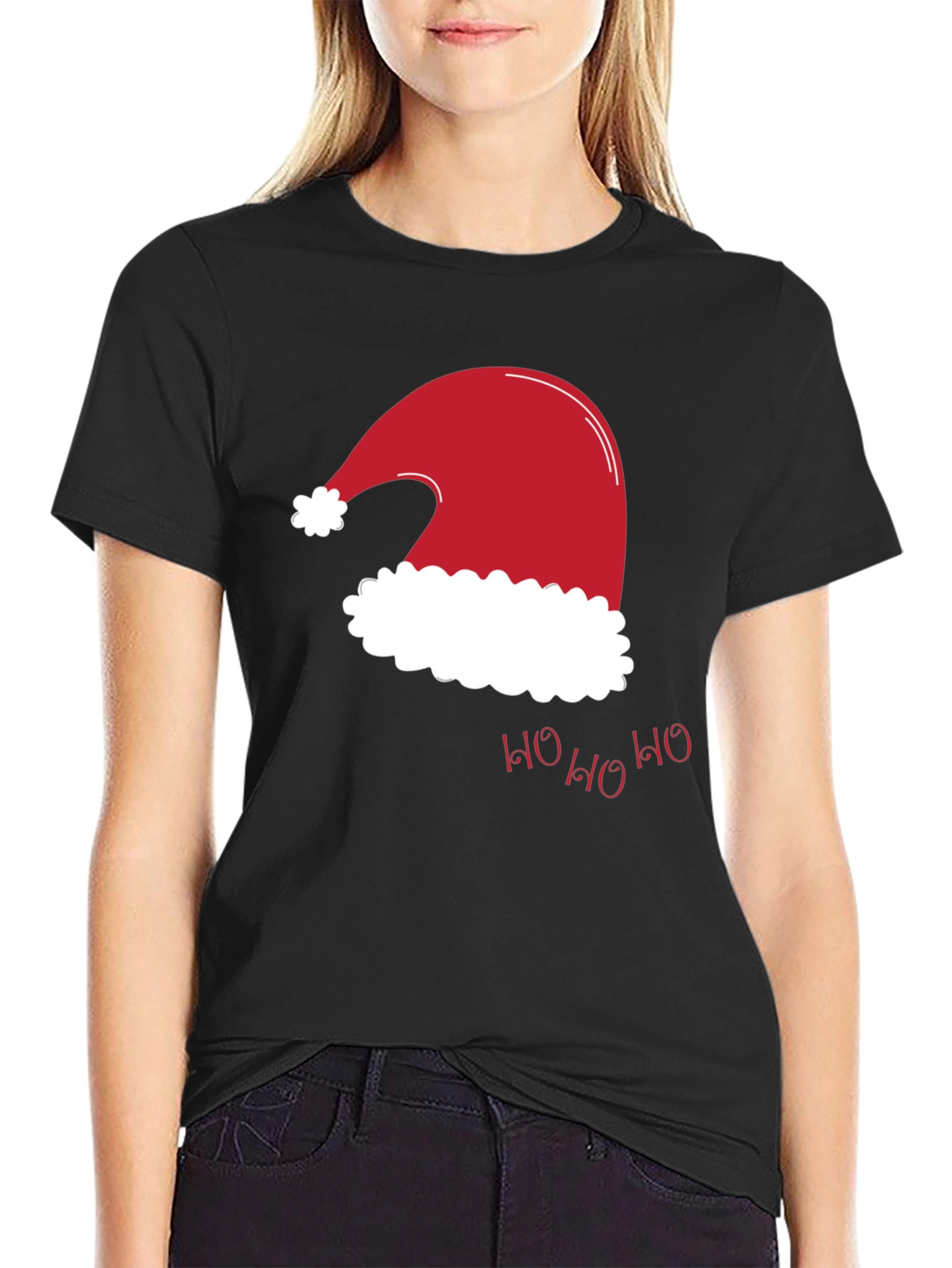 Festive Santa Hat T-Shirt - Holiday Cheer