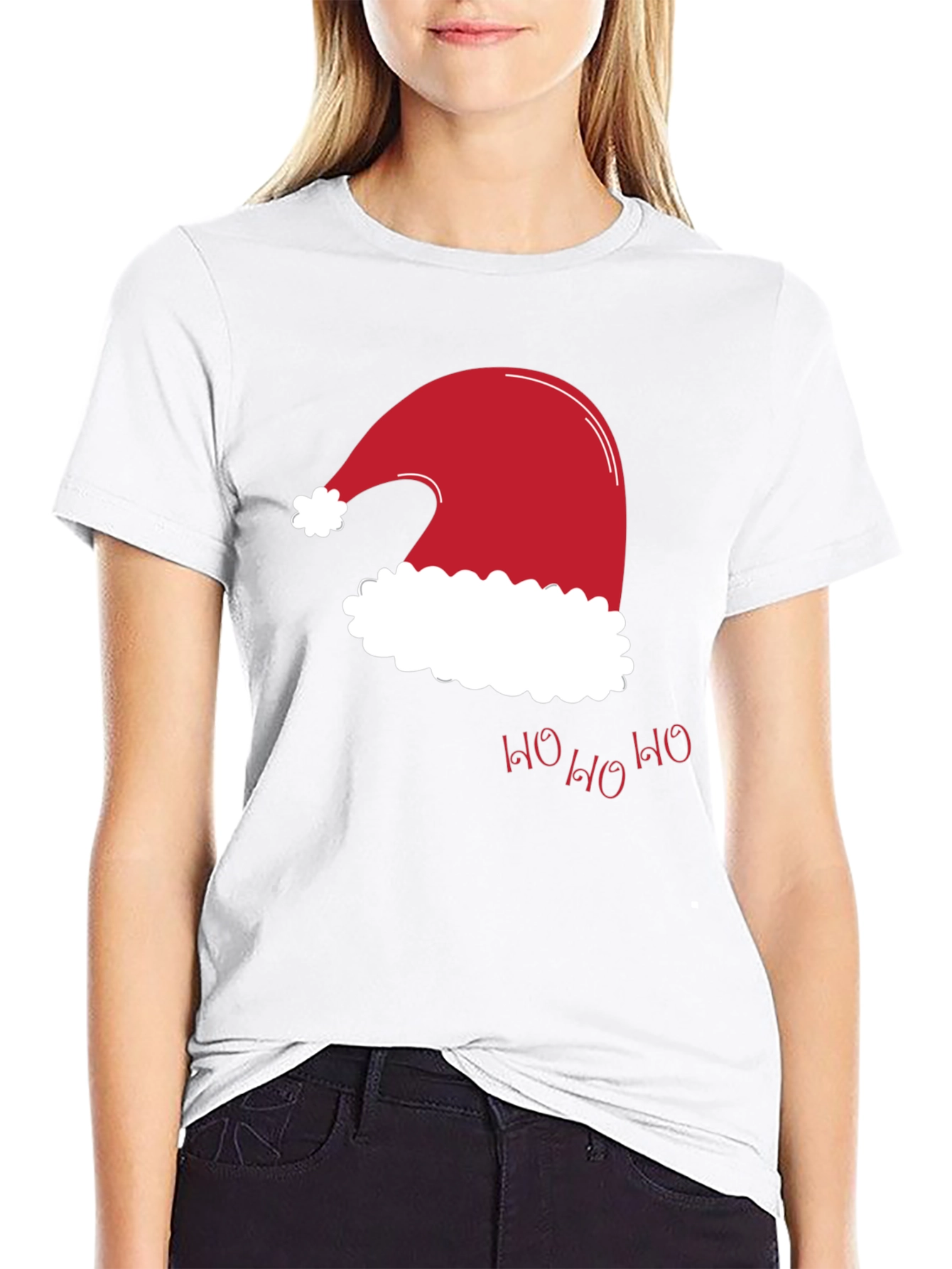 Festive Santa Hat T-Shirt - Holiday Cheer
