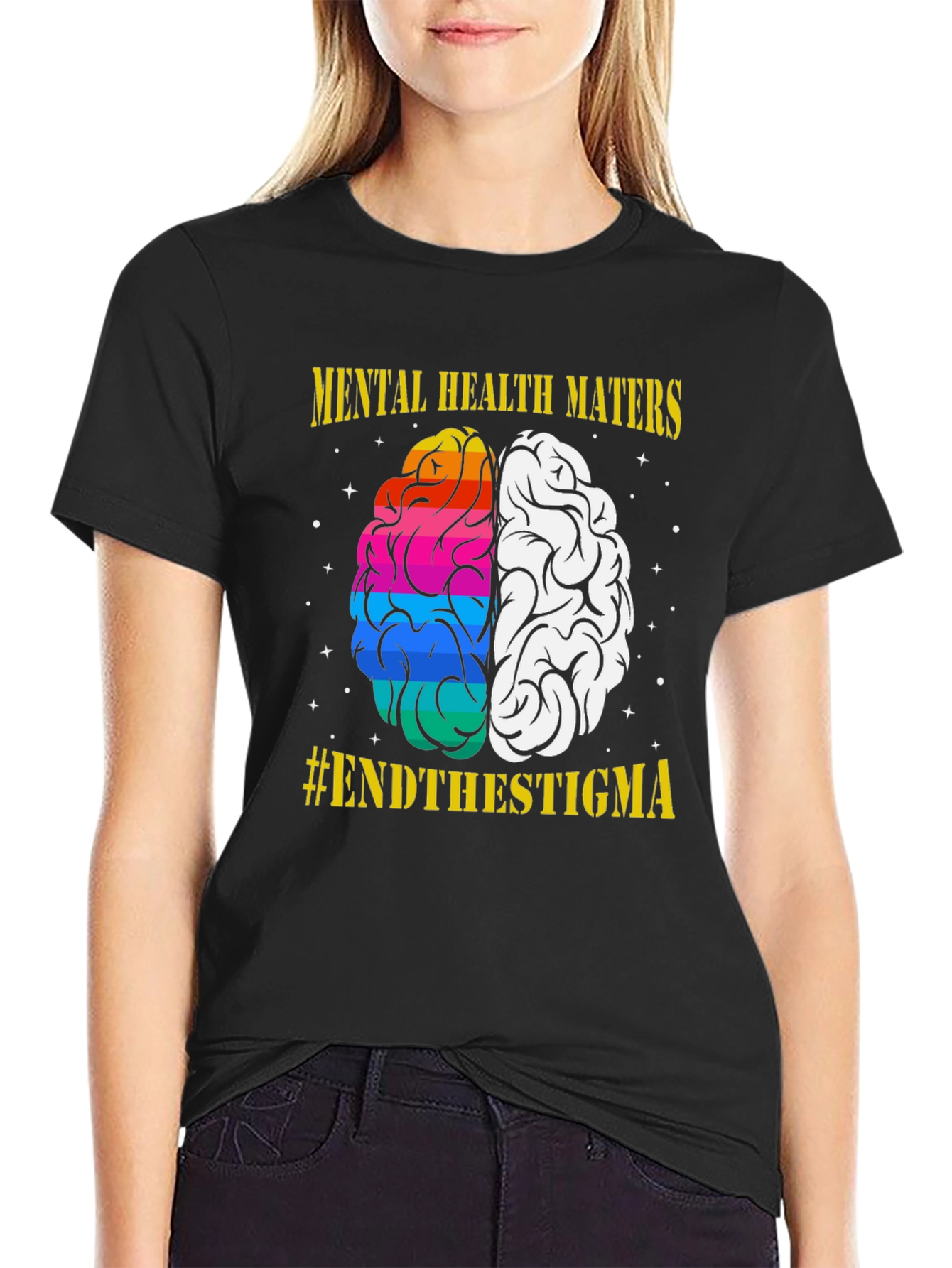 Mental Health Matters T-Shirt #EndTheStigma Brain Tee