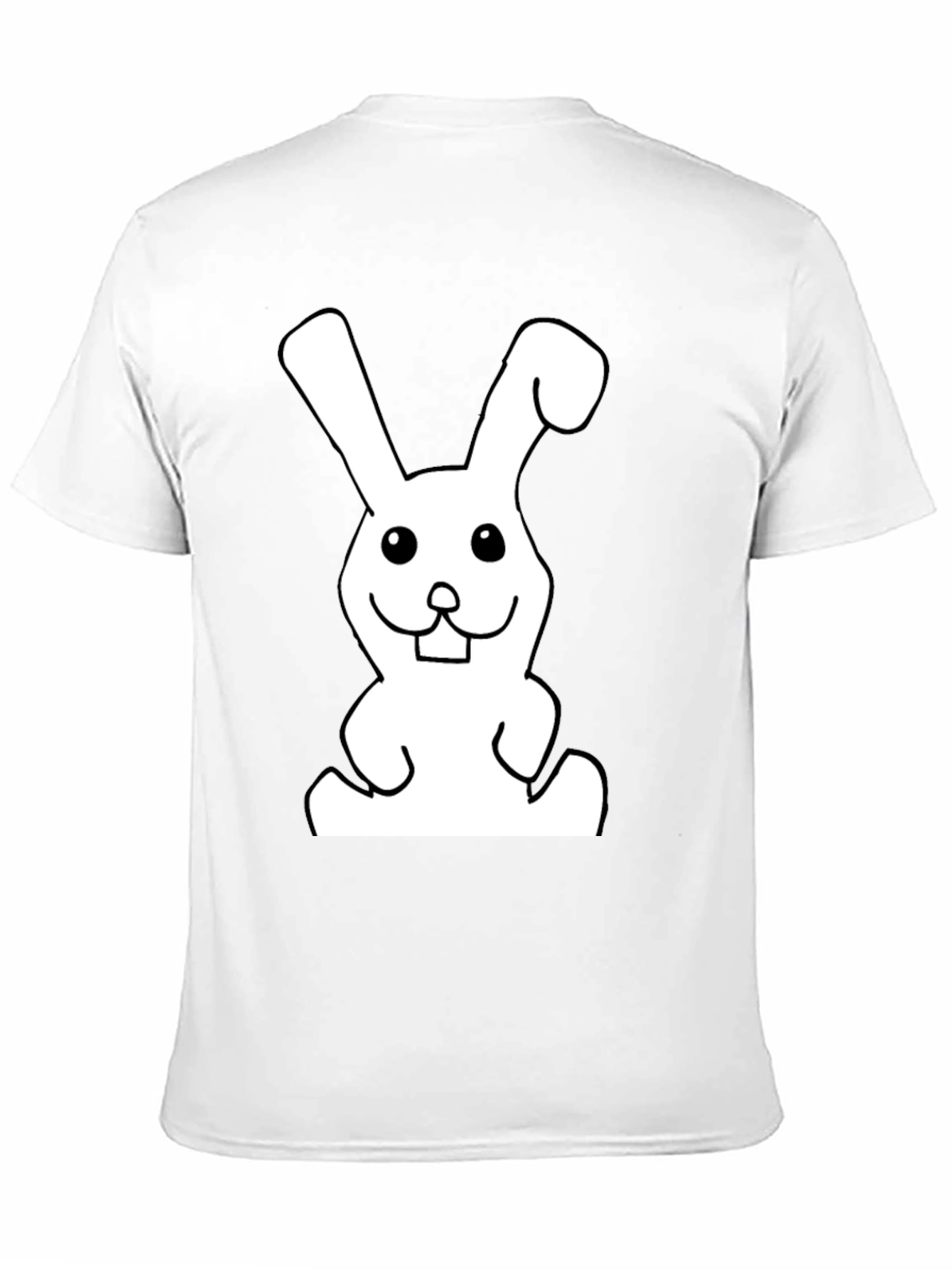 Black T-Shirt with Funny Rabbit Graphic