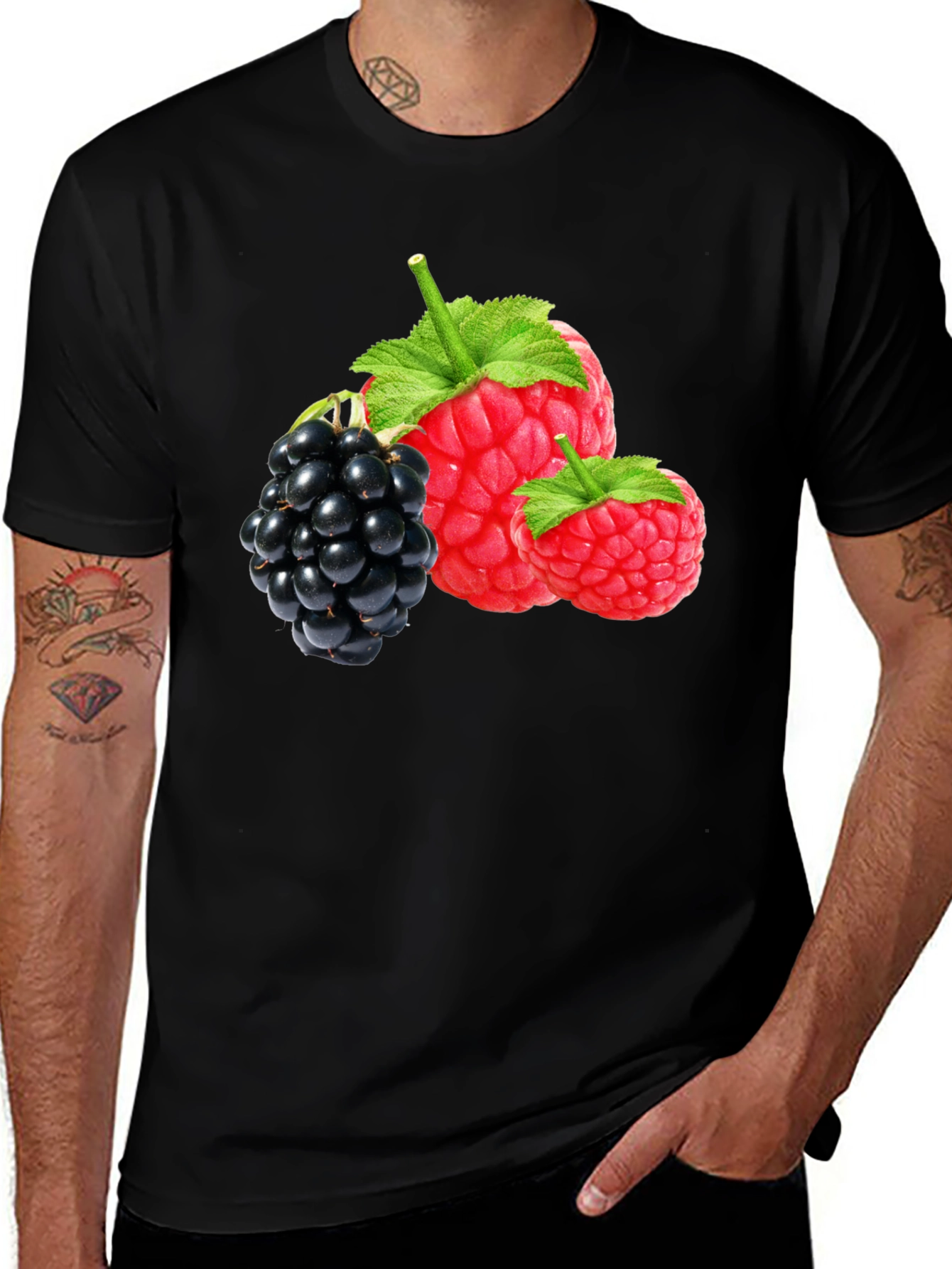 Raspberry and Blackberry Graphic T-Shirt