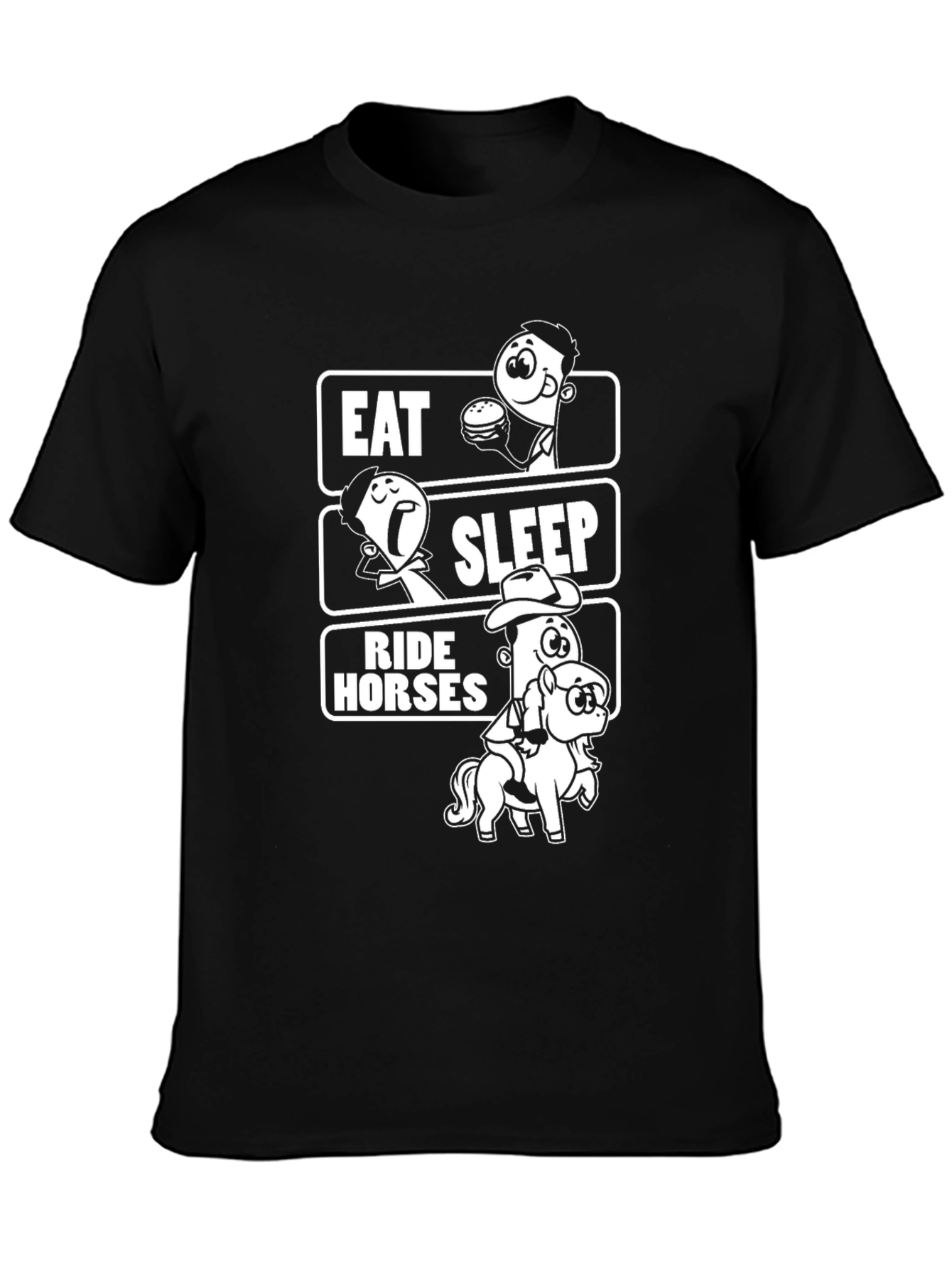 Eat Sleep Ride Horses Funny T-Shirt
