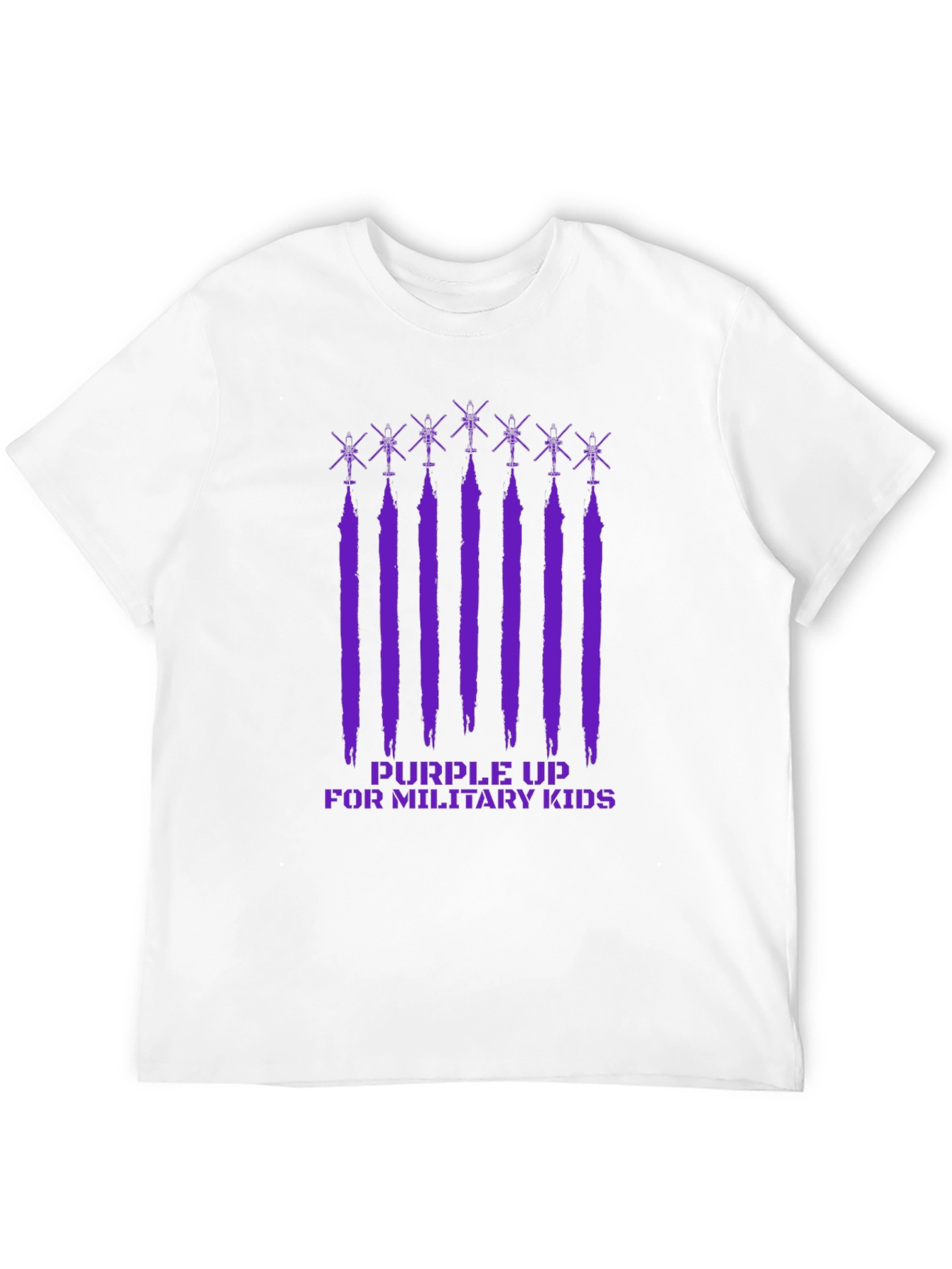 Purple Up Military Kids Black T-Shirt