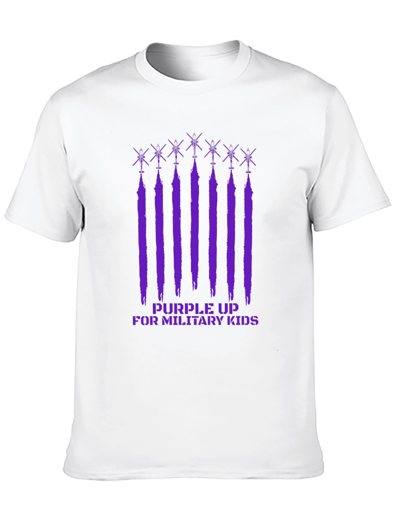Purple Up Military Kids Black T-Shirt