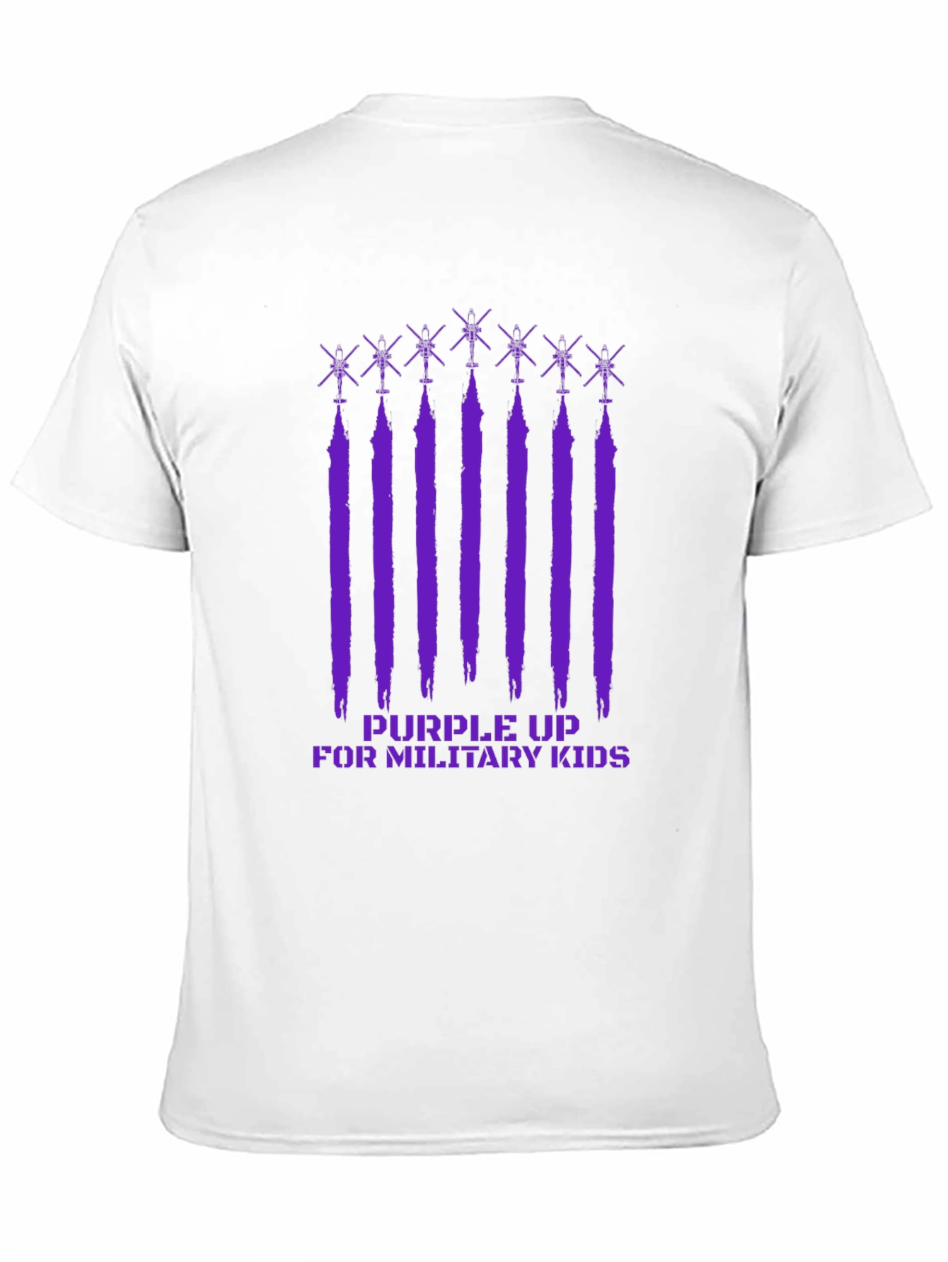 Purple Up Military Kids Black T-Shirt