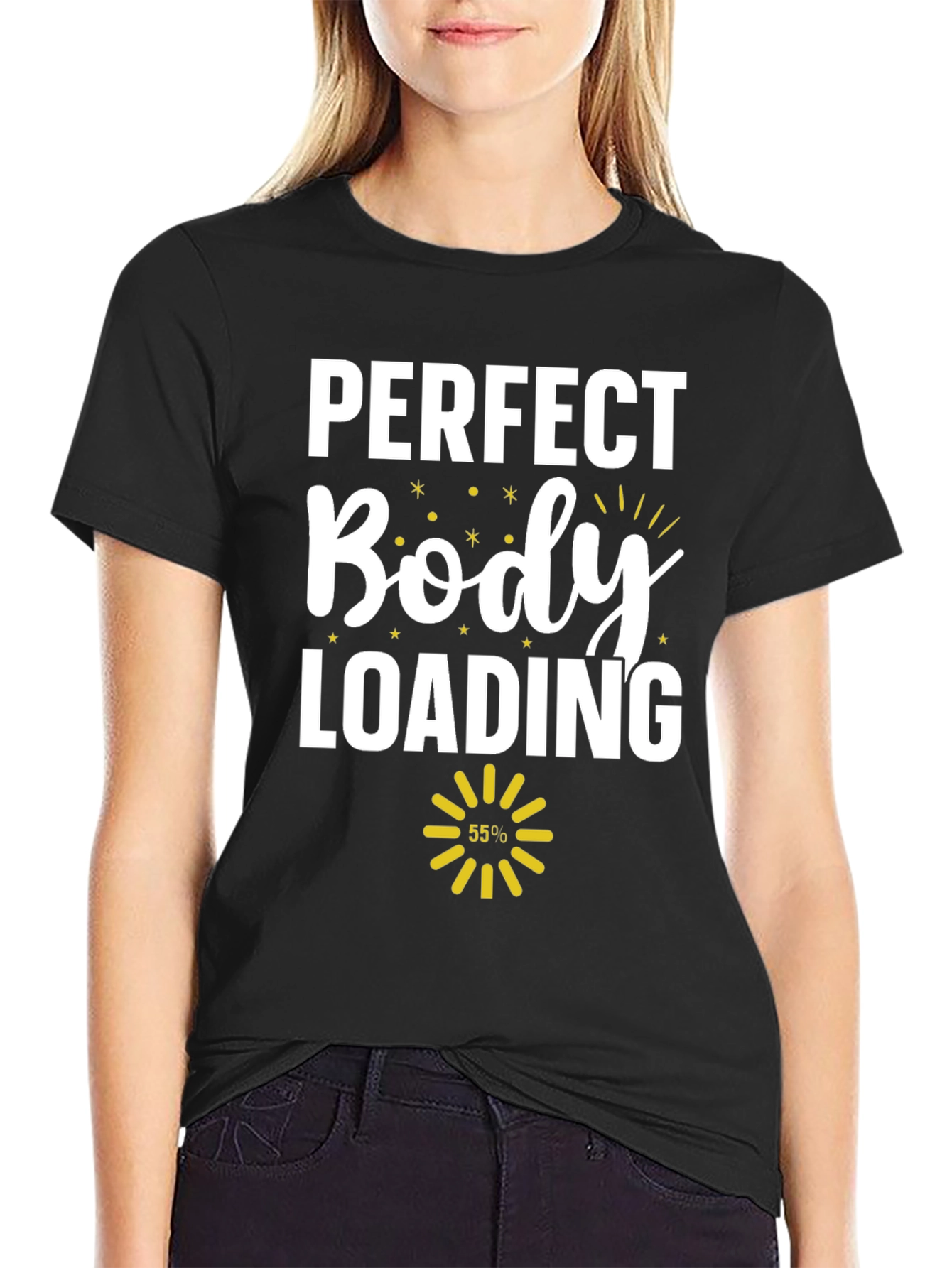 Perfect Body Loading Black Graphic Tee