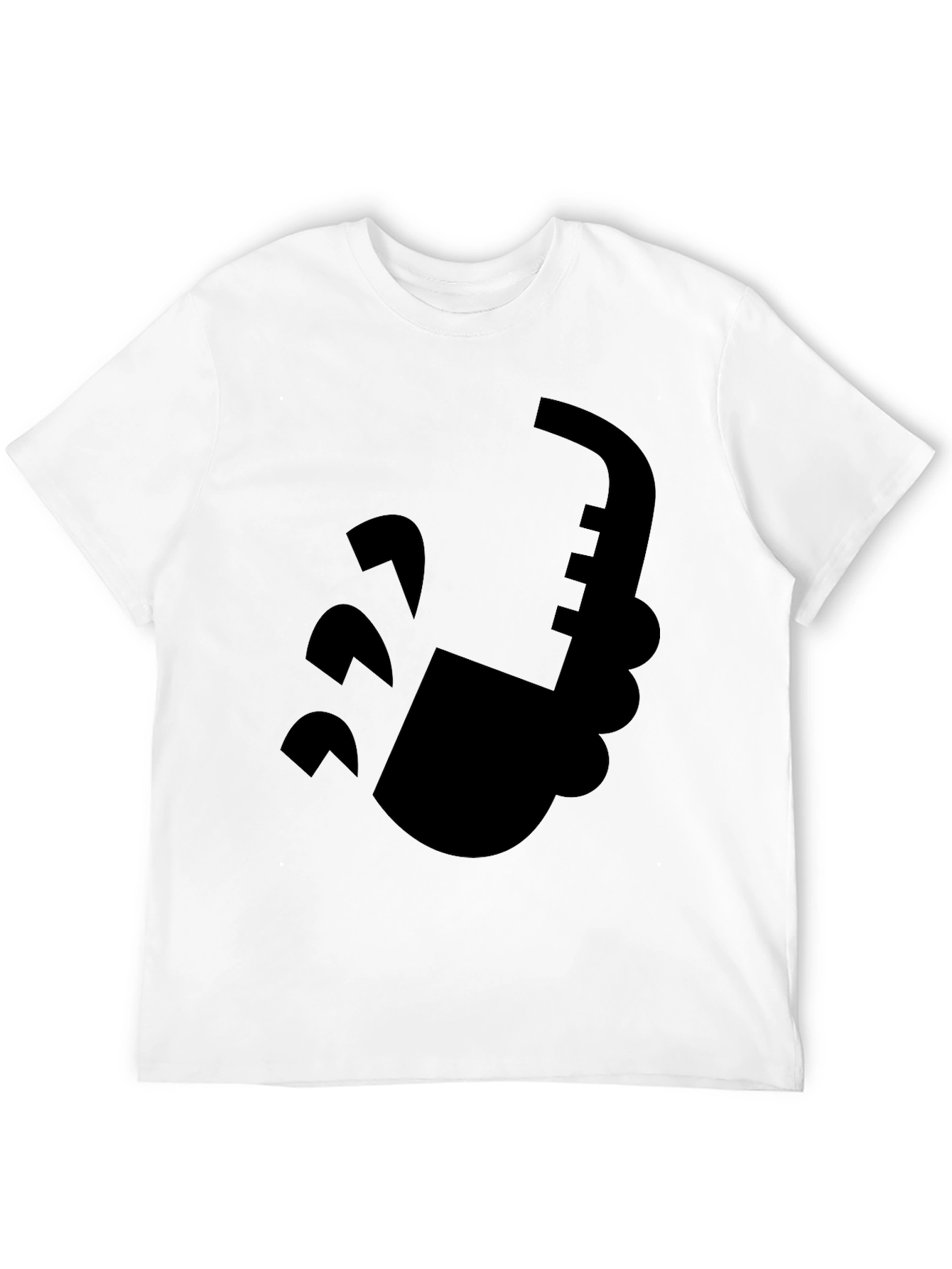 Saxophone Graphic Tee - Black Cotton T-Shirt