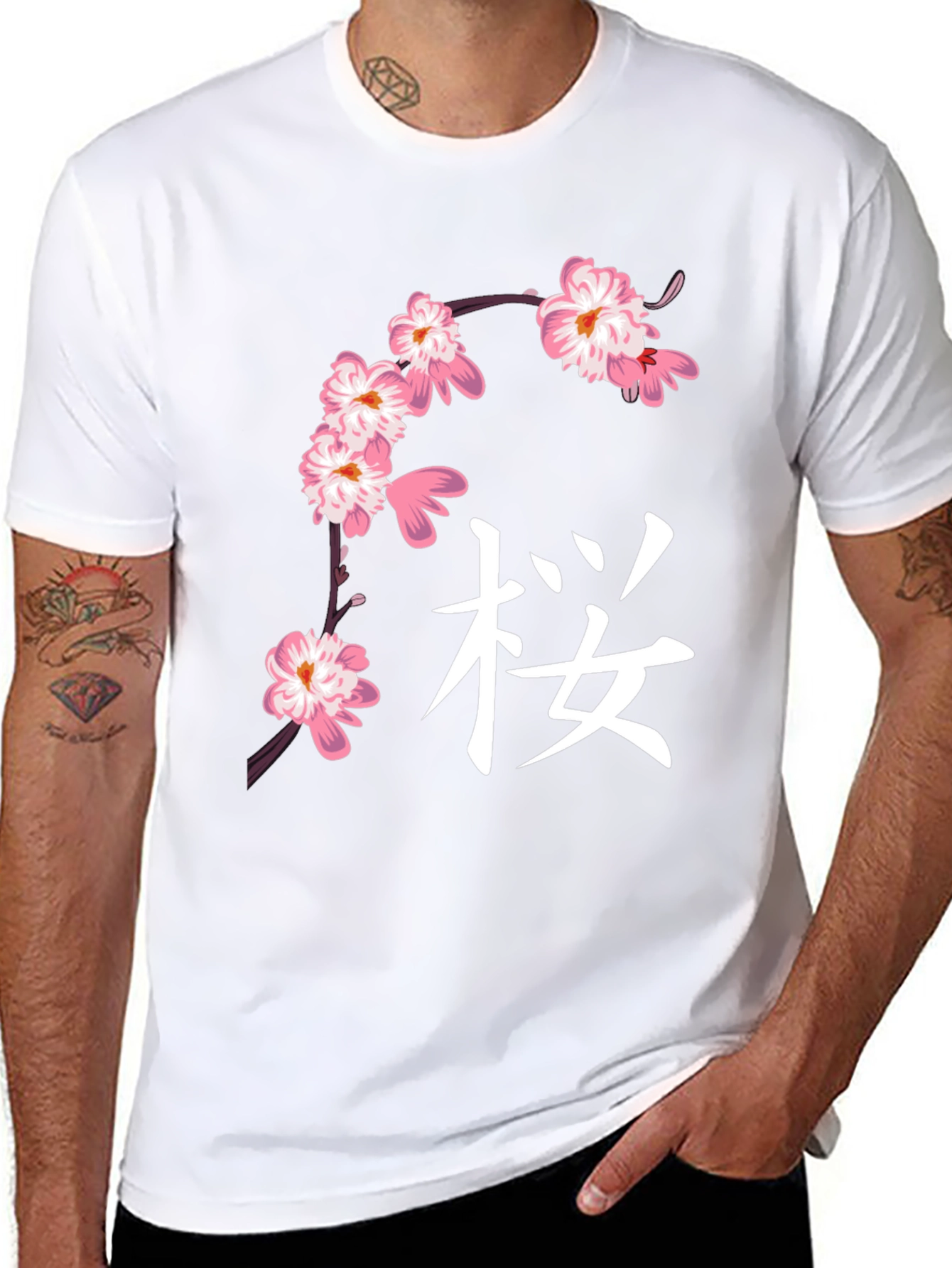 Black Cherry Blossom Graphic T-Shirt