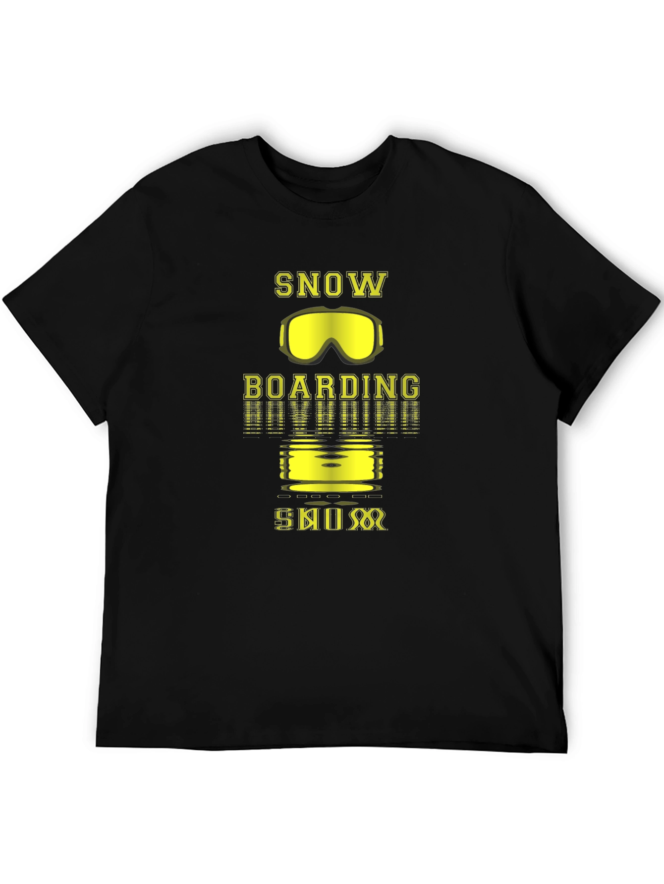 Snowboarding Graphic Tee - Black Cotton T-Shirt