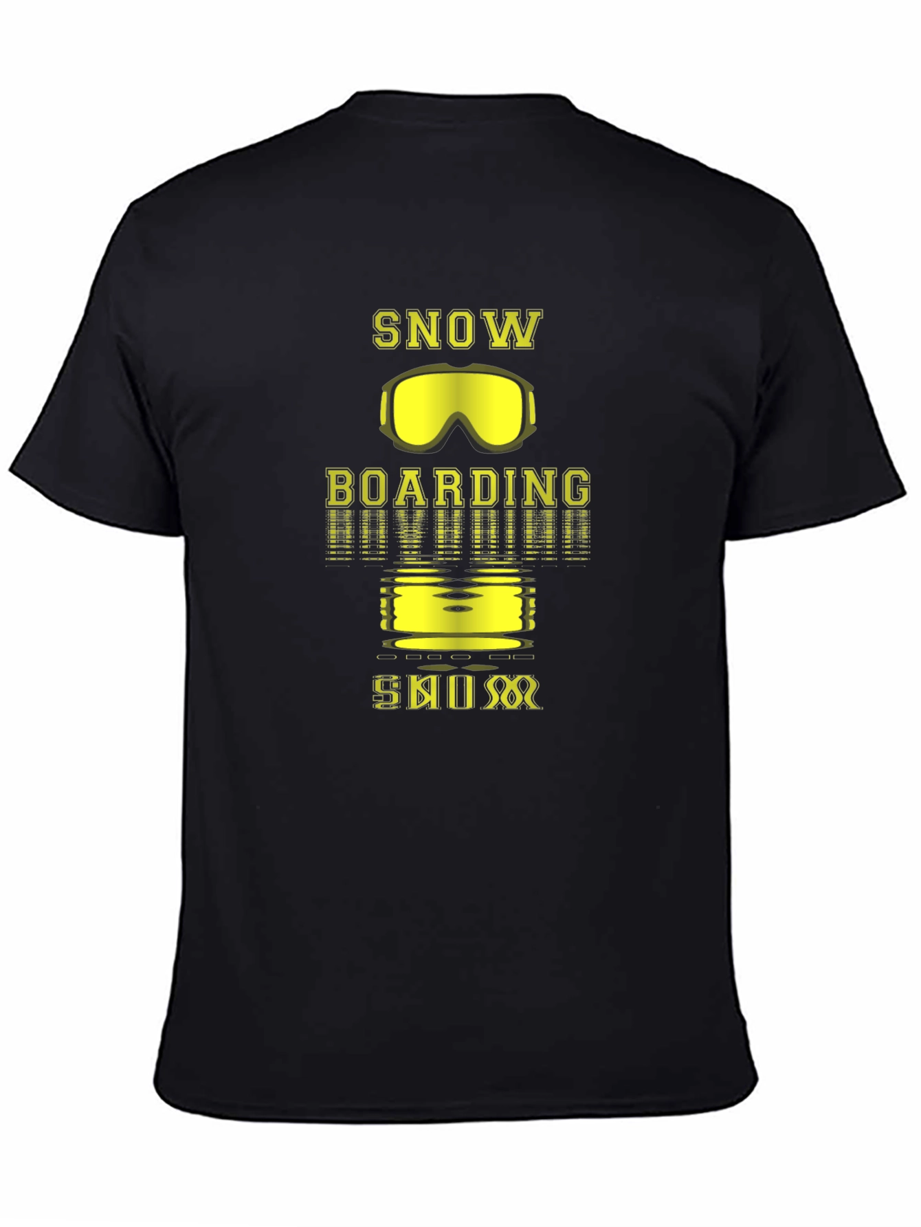 Snowboarding Graphic Tee - Black Cotton T-Shirt