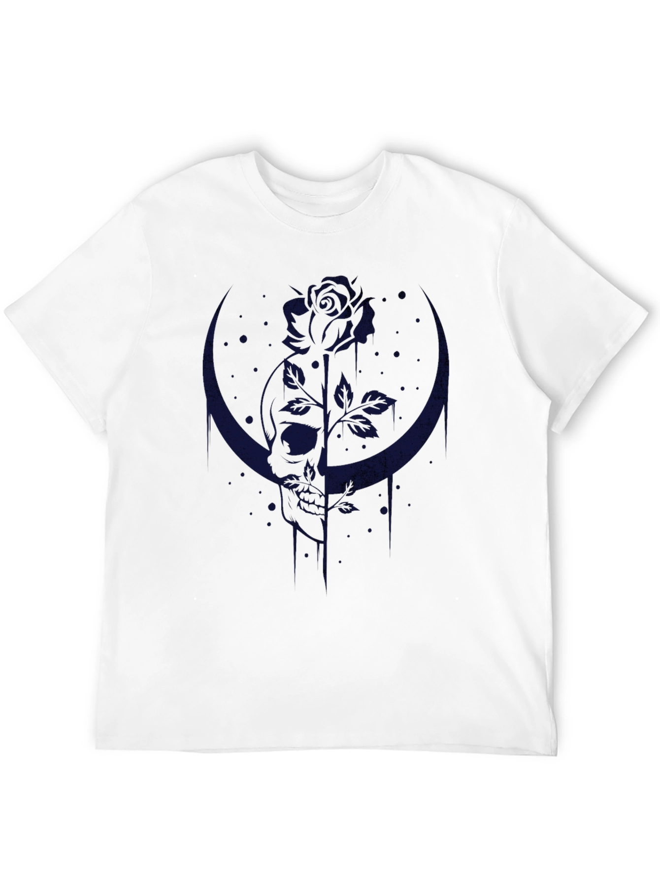 Crescent Moon Rose T-Shirt - Gothic Style