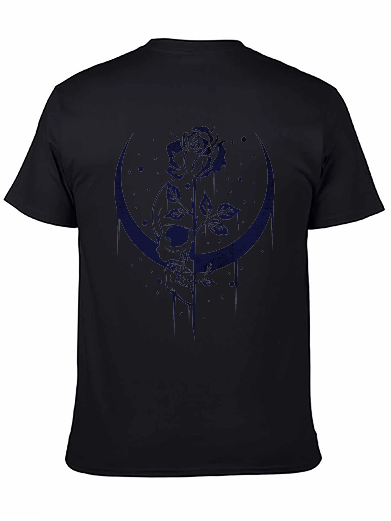 Crescent Moon Rose T-Shirt - Gothic Style