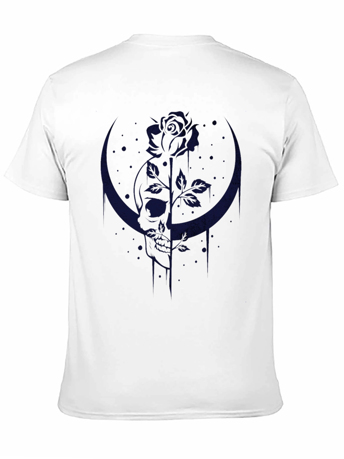 Crescent Moon Rose T-Shirt - Gothic Style