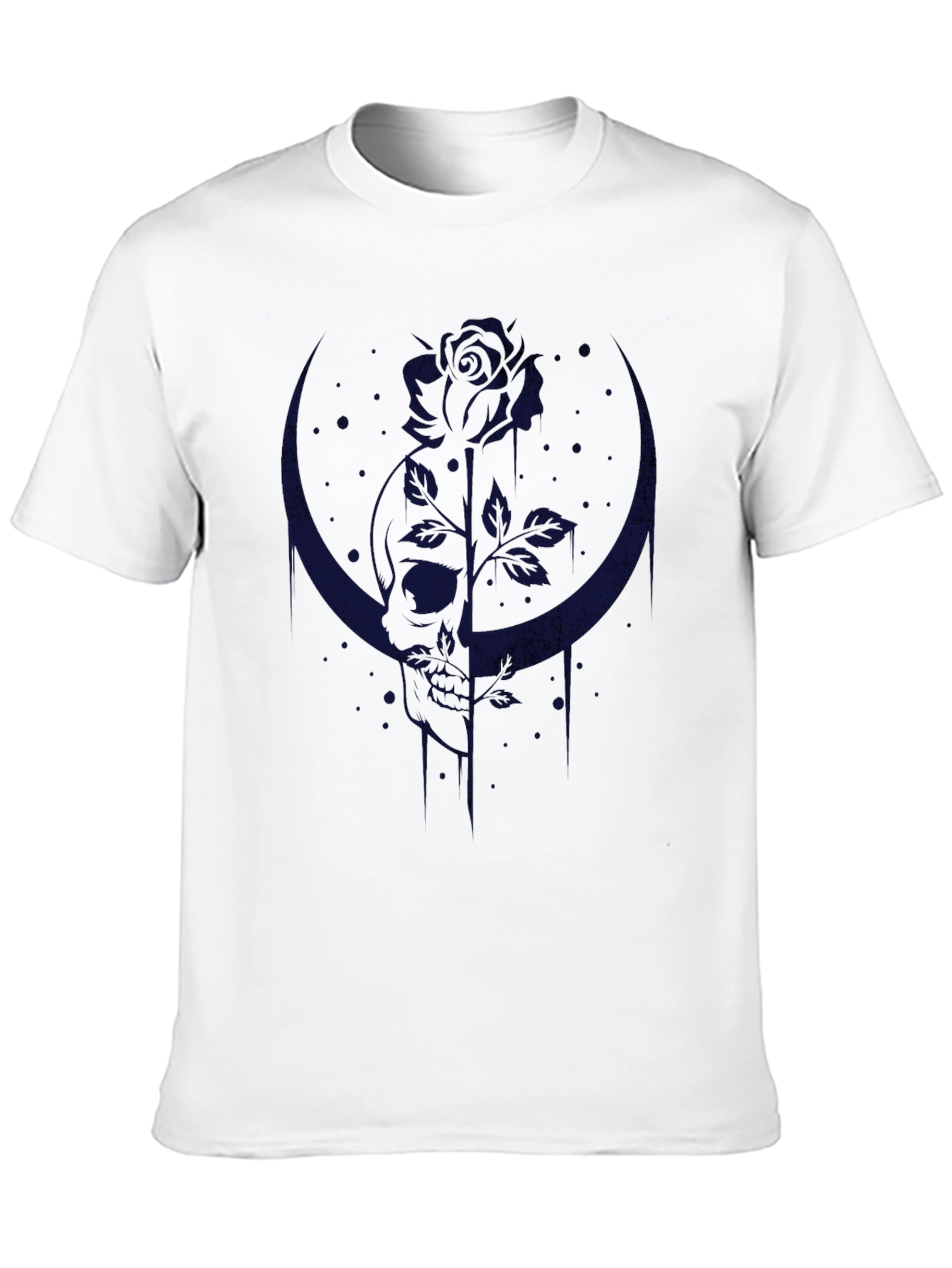 Crescent Moon Rose T-Shirt - Gothic Style