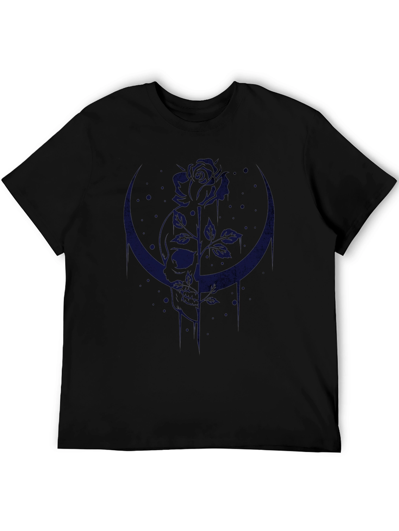 Crescent Moon Rose T-Shirt - Gothic Style